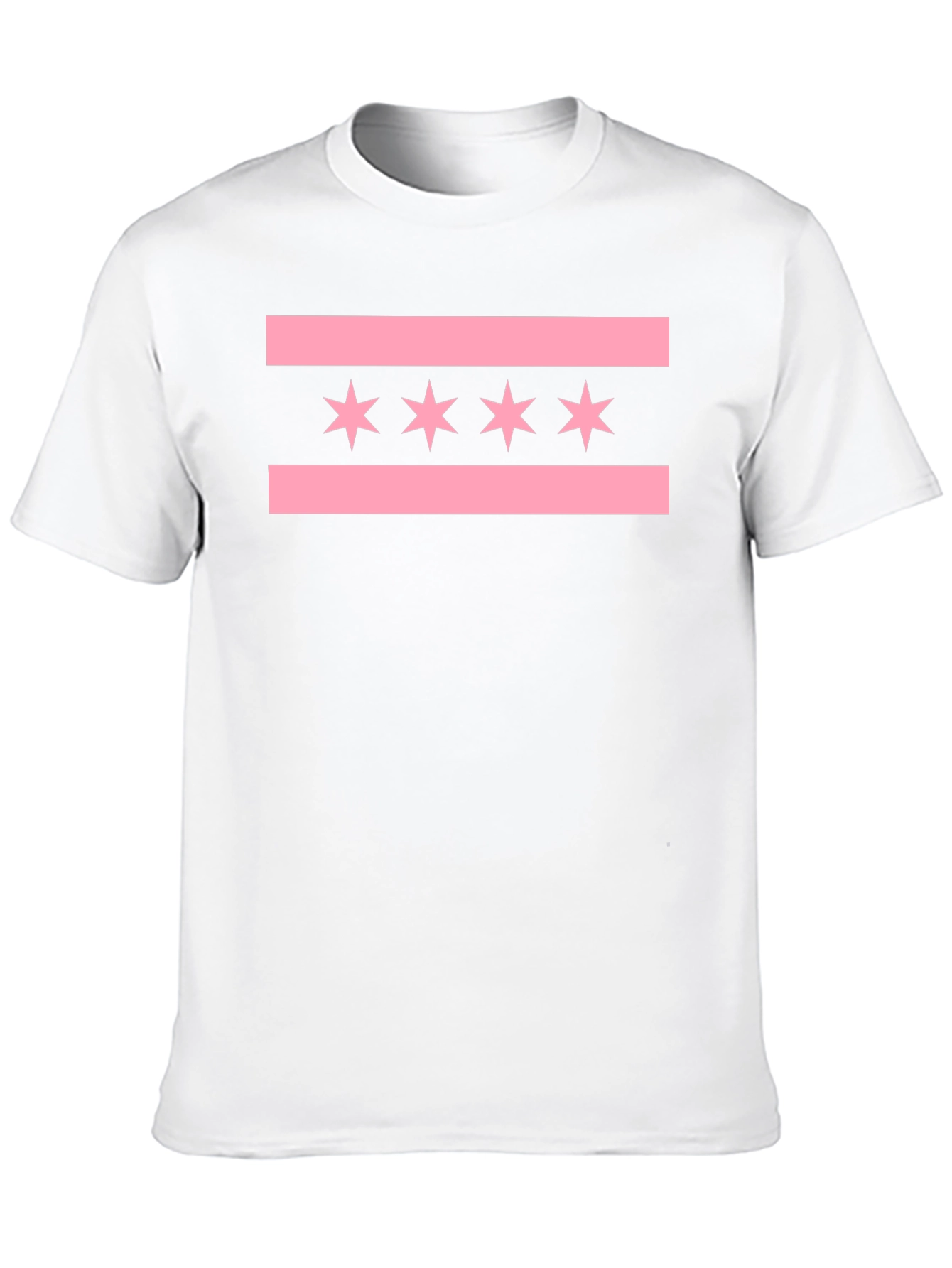 Chicago Flag Inspired Graphic Tee - Black