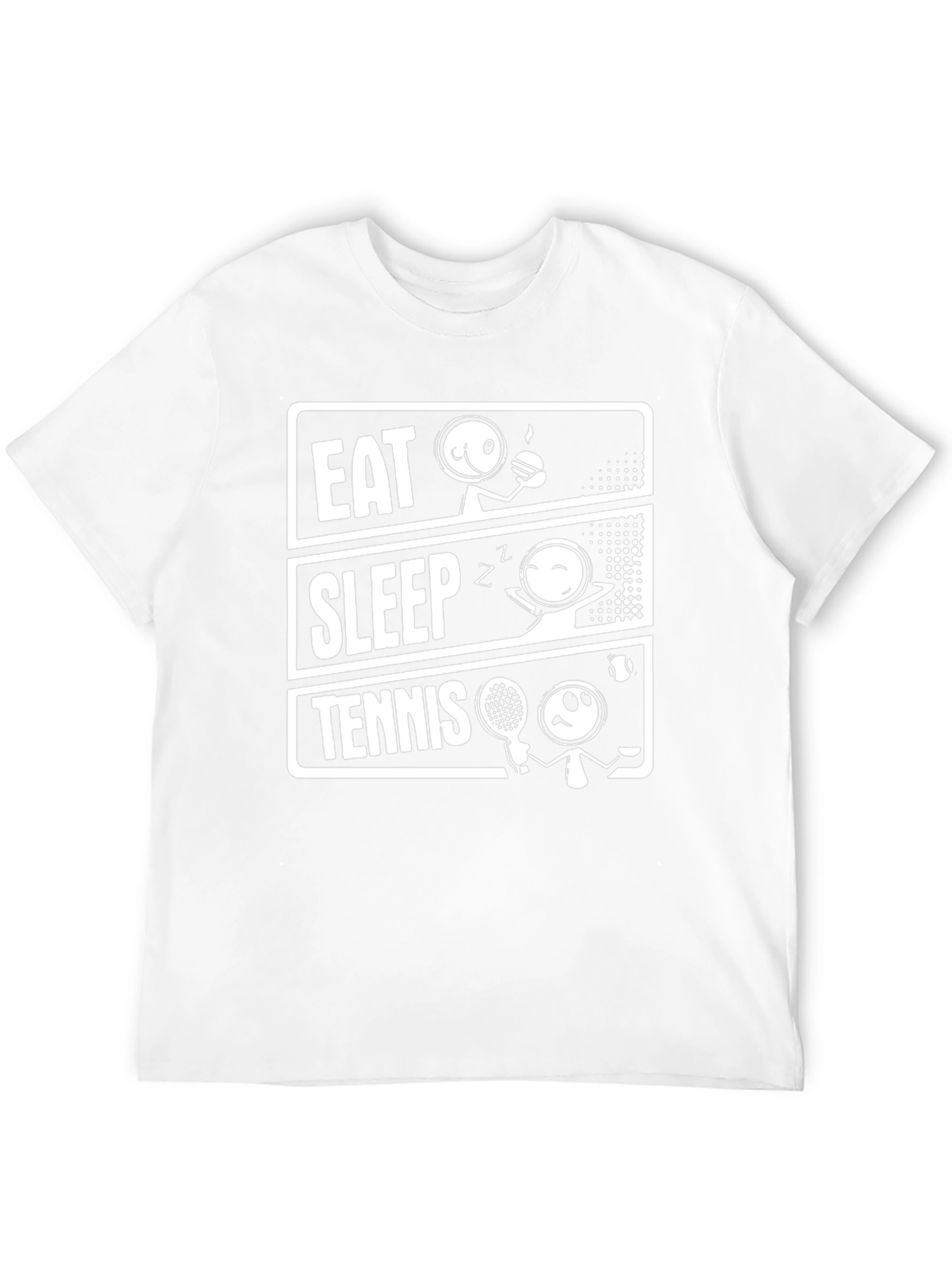 Eat Sleep Tennis Black Graphic T-Shirt