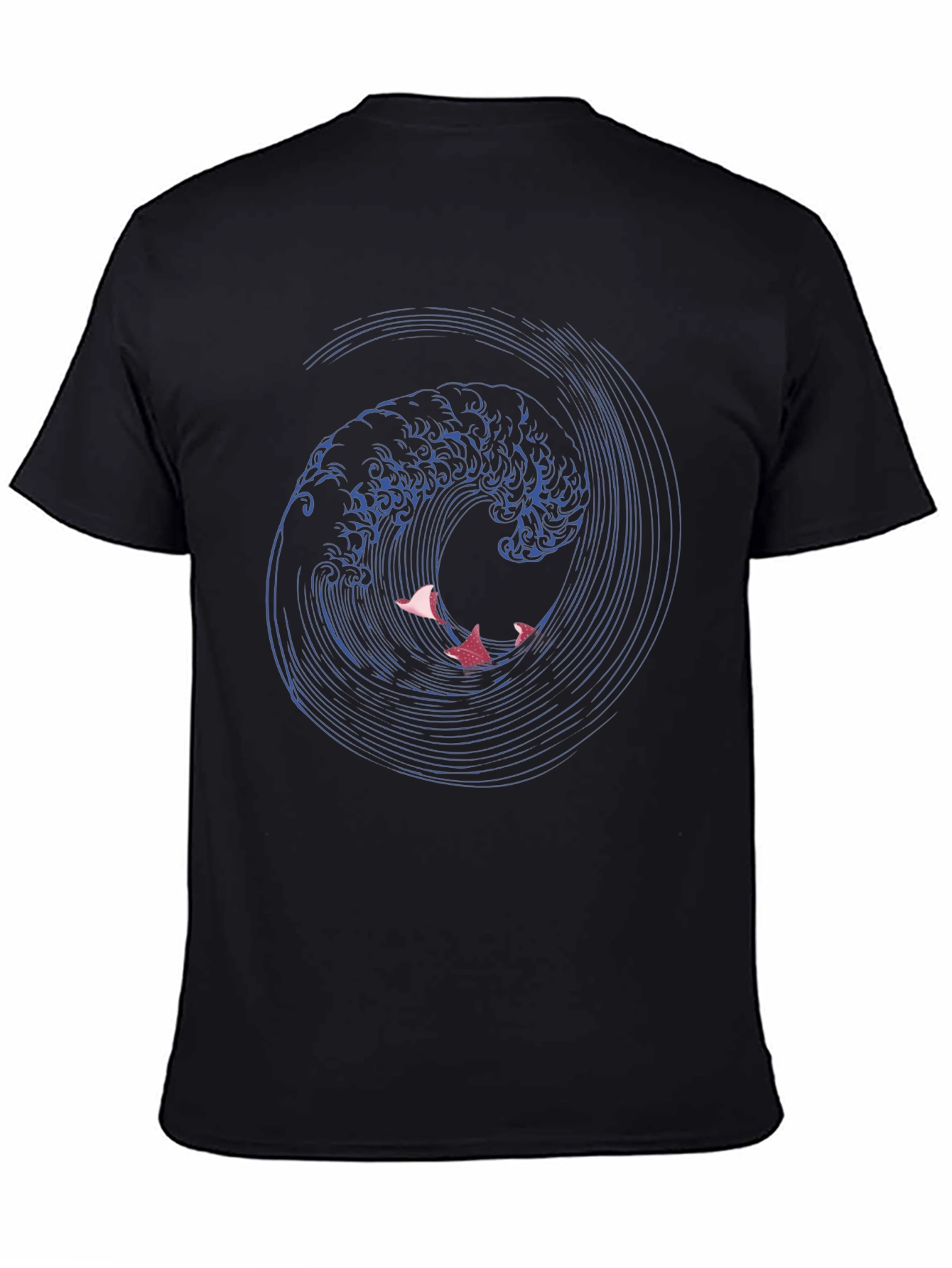 Ocean Wave Graphic Tee - Stylish Mens Black T-Shirt