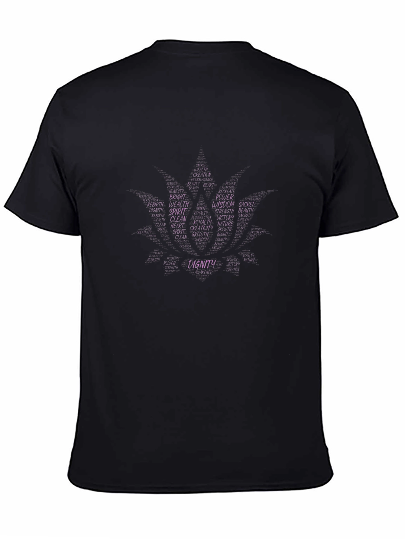 Dignity Lotus Flower Word Art Graphic T-Shirt