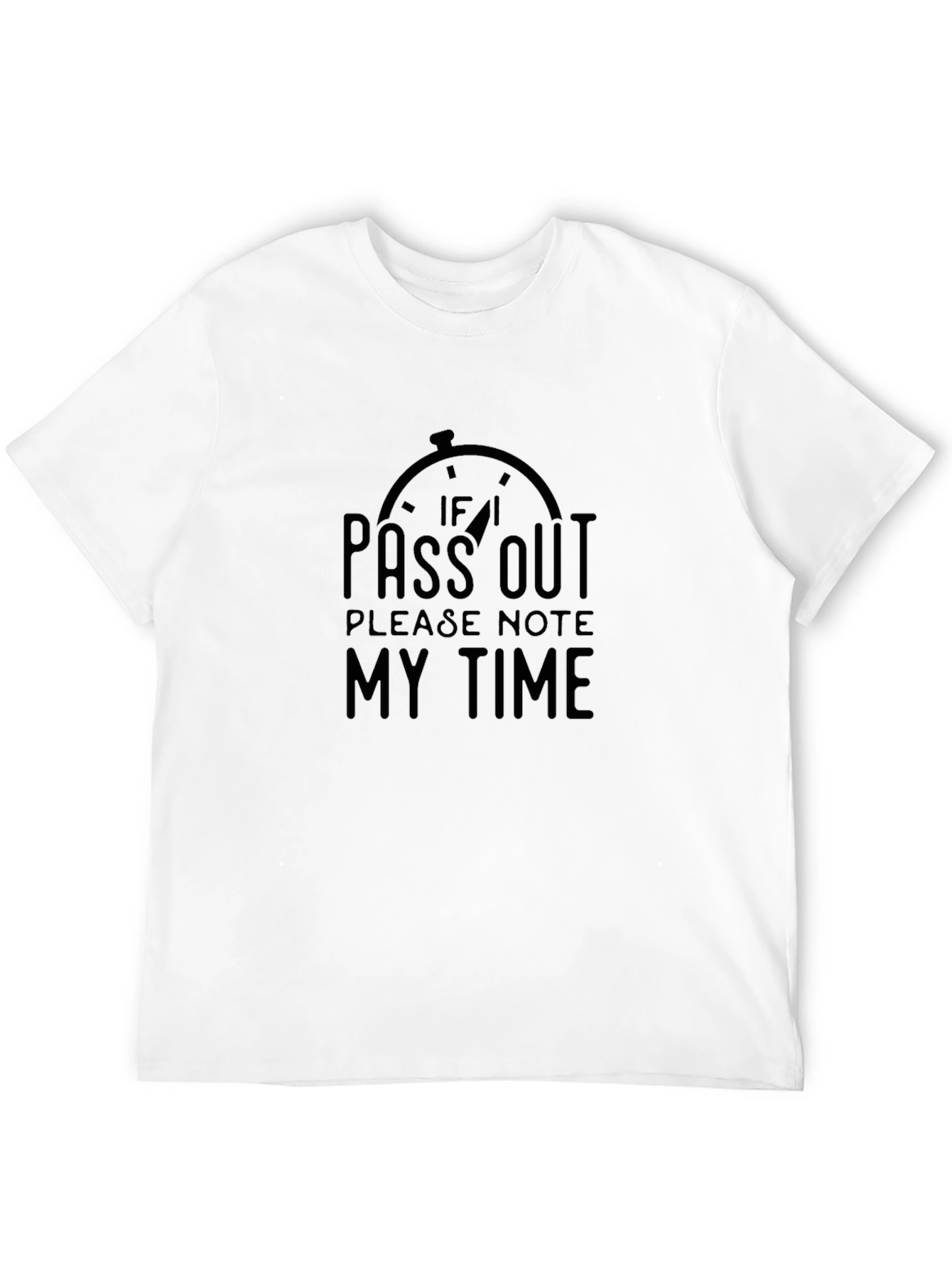 Humorous Pass Out Graphic Tee - Black
