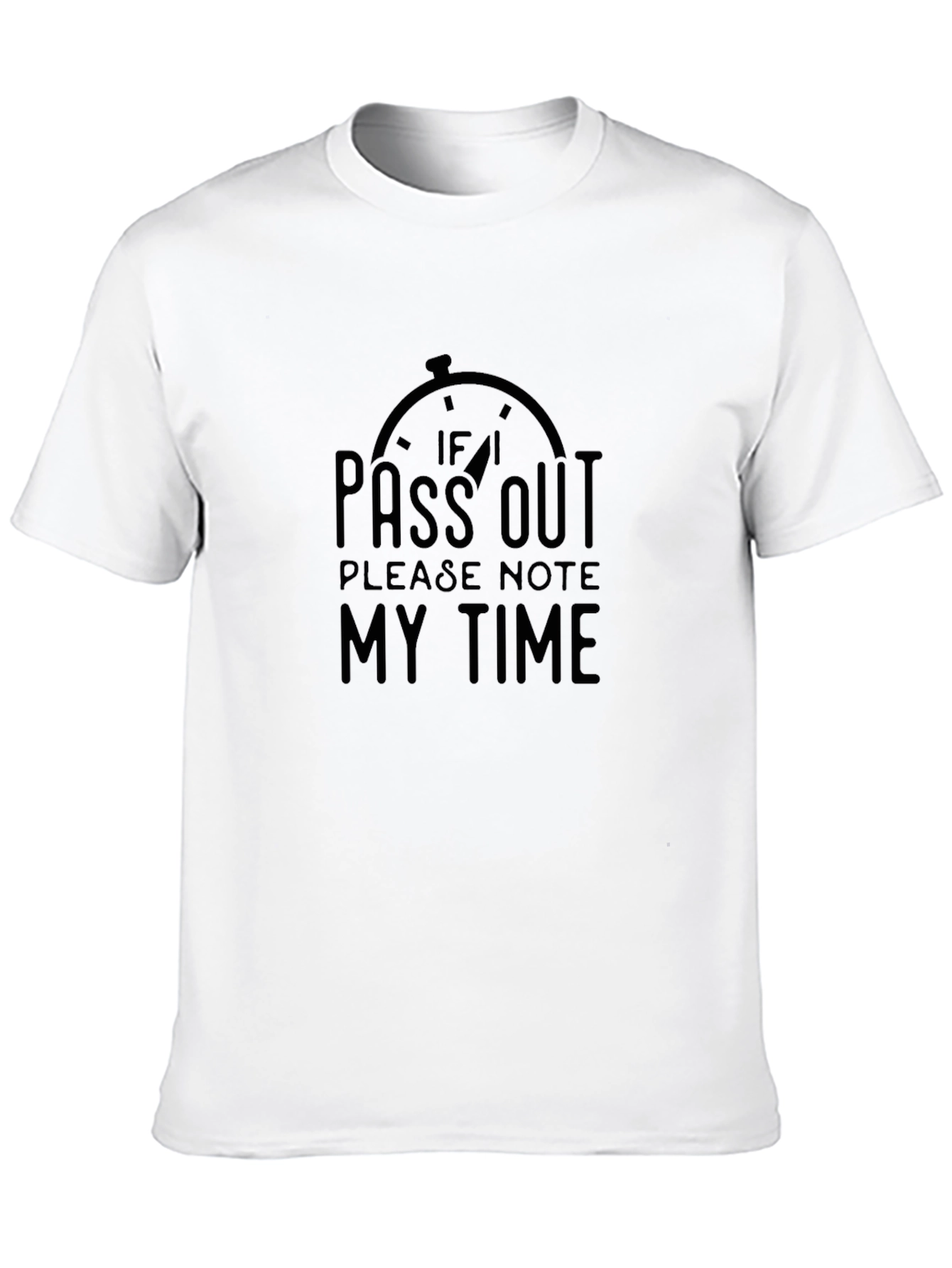 Humorous Pass Out Graphic Tee - Black