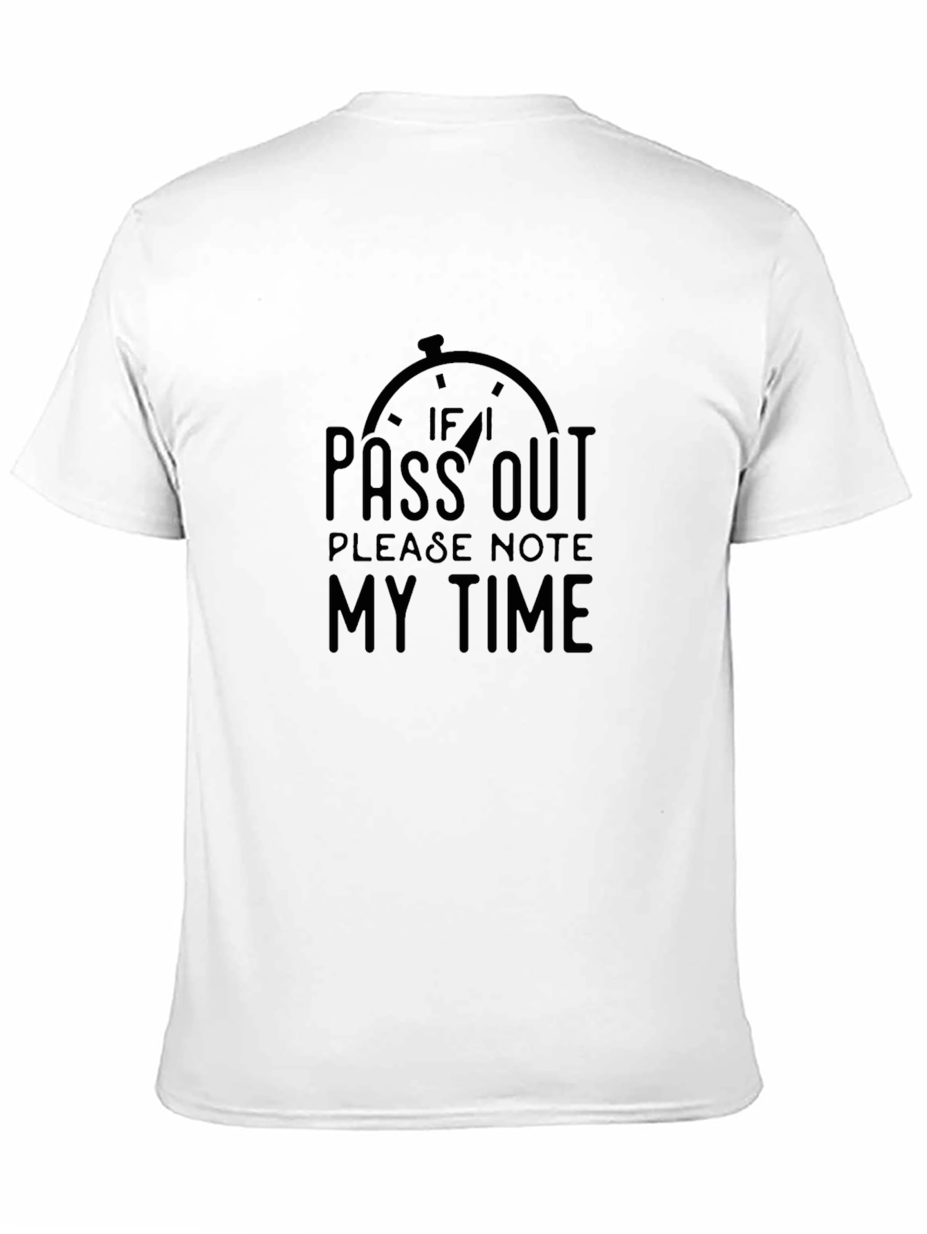 Humorous Pass Out Graphic Tee - Black