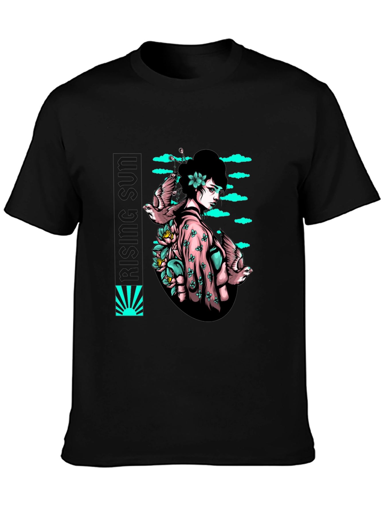 Geisha Bird T-Shirt - Unique Graphic Tee