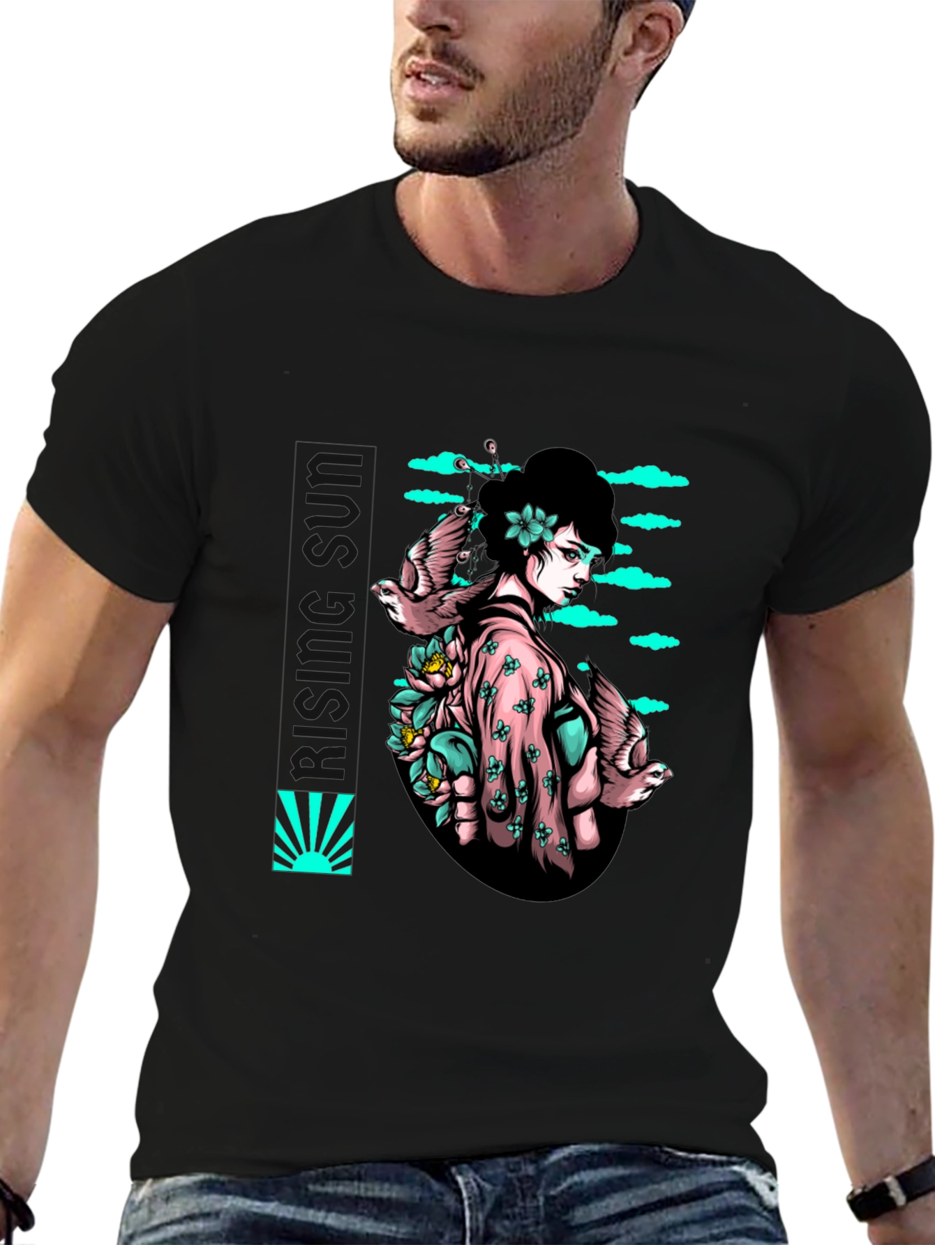 Geisha Bird T-Shirt - Unique Graphic Tee