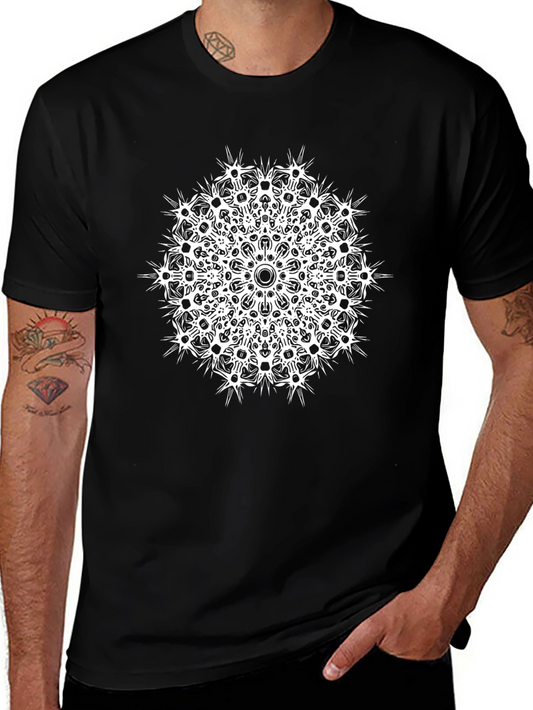 Black Tee with Mandala Design