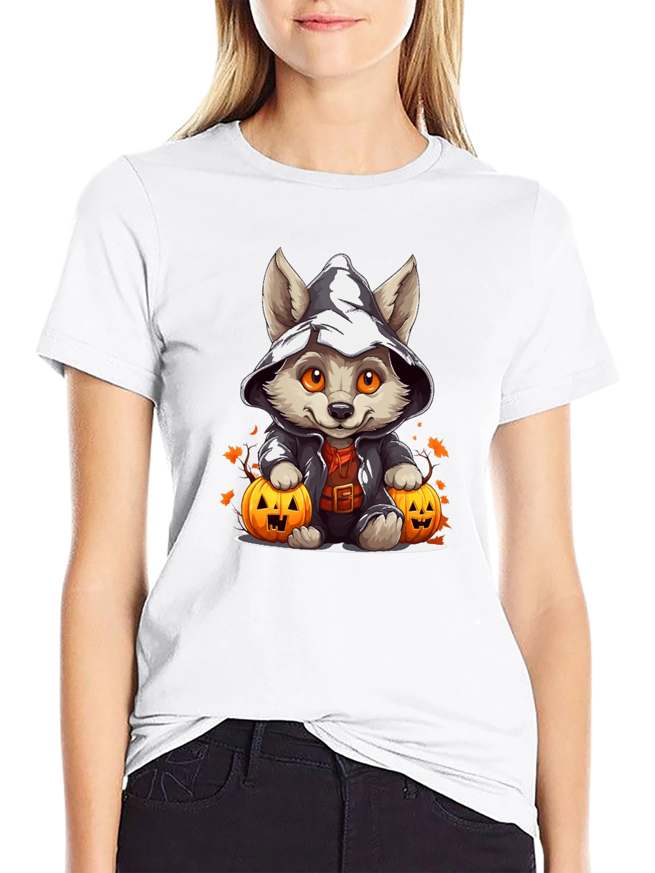 Halloween Puppy in Witch Hat T-Shirt