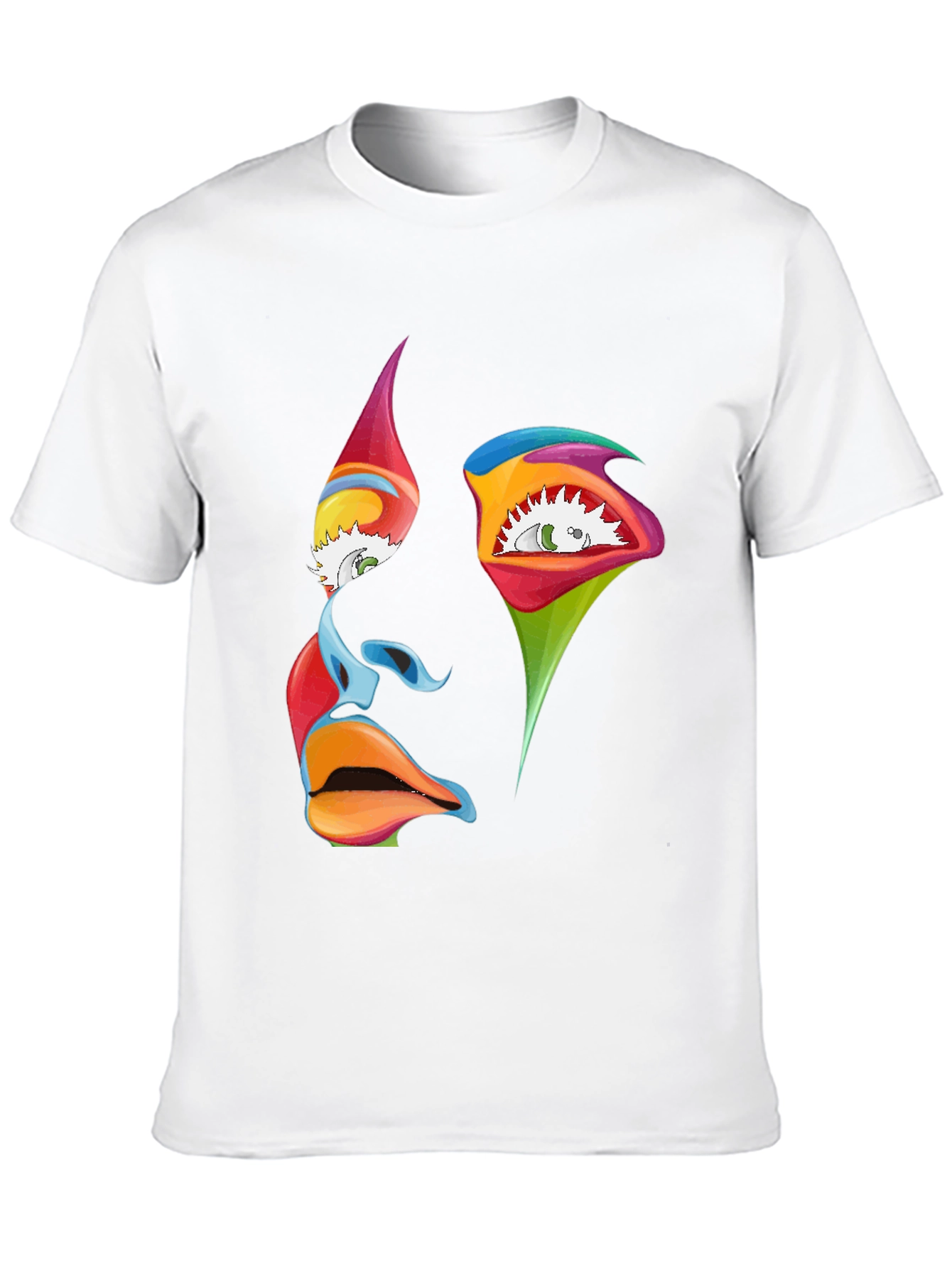 Abstract Face Graphic Black T-Shirt