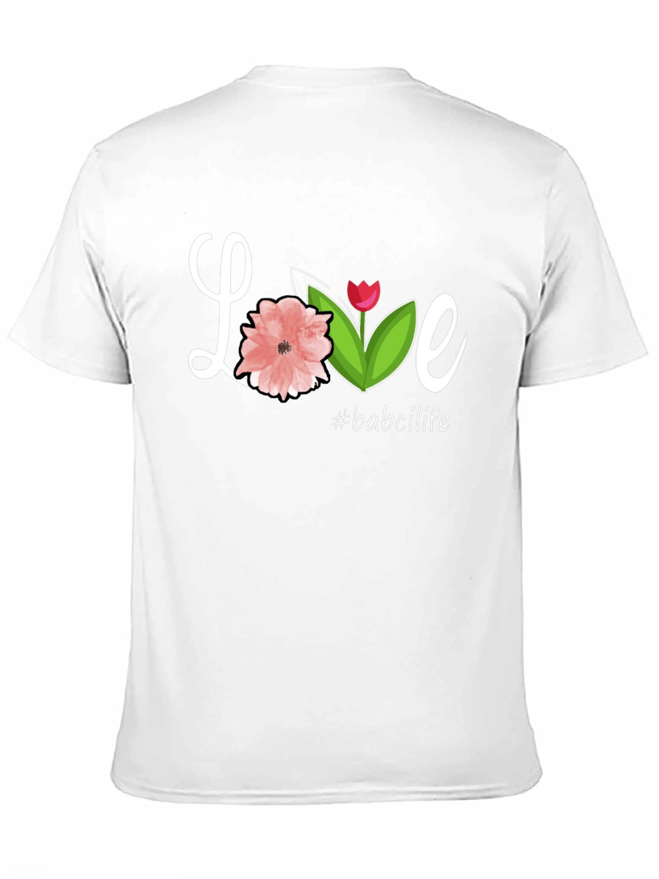 Love Floral Graphic Tee #babcilife Black Casual T-Shirt