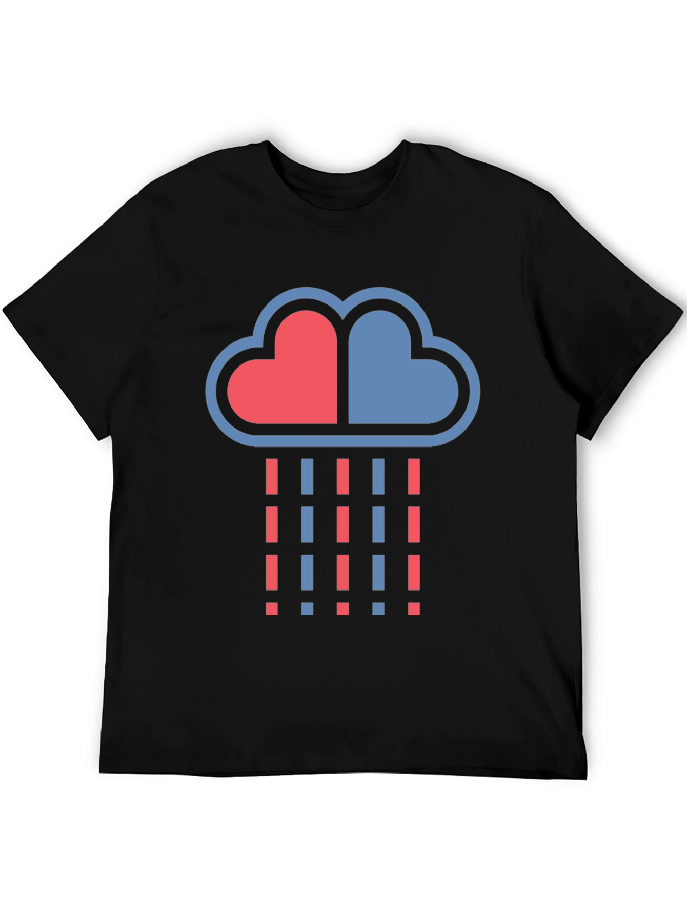 Heart Cloud Rain Graphic T-Shirt - Modern Design