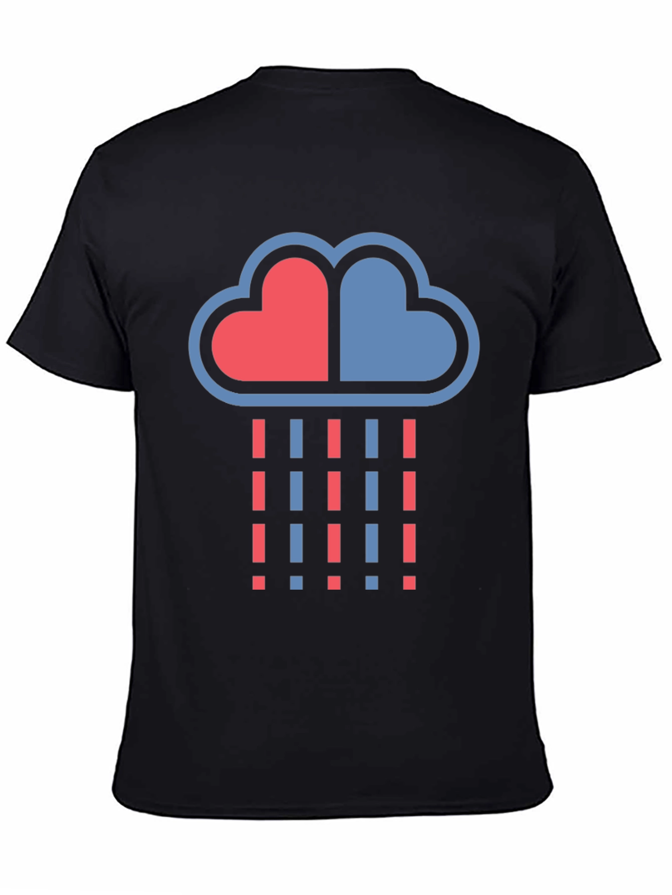Heart Cloud Rain Graphic T-Shirt - Modern Design