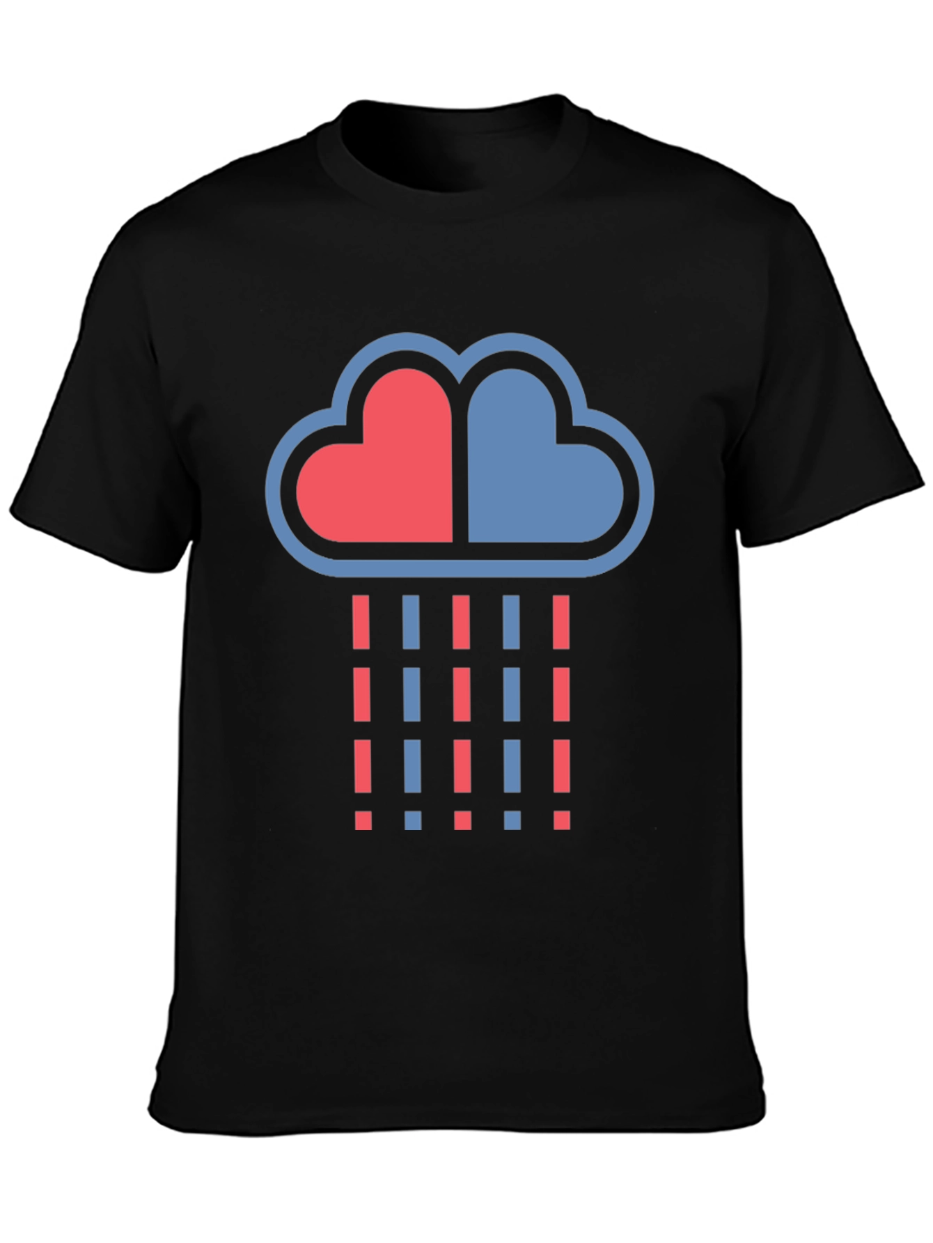 Heart Cloud Rain Graphic T-Shirt - Modern Design