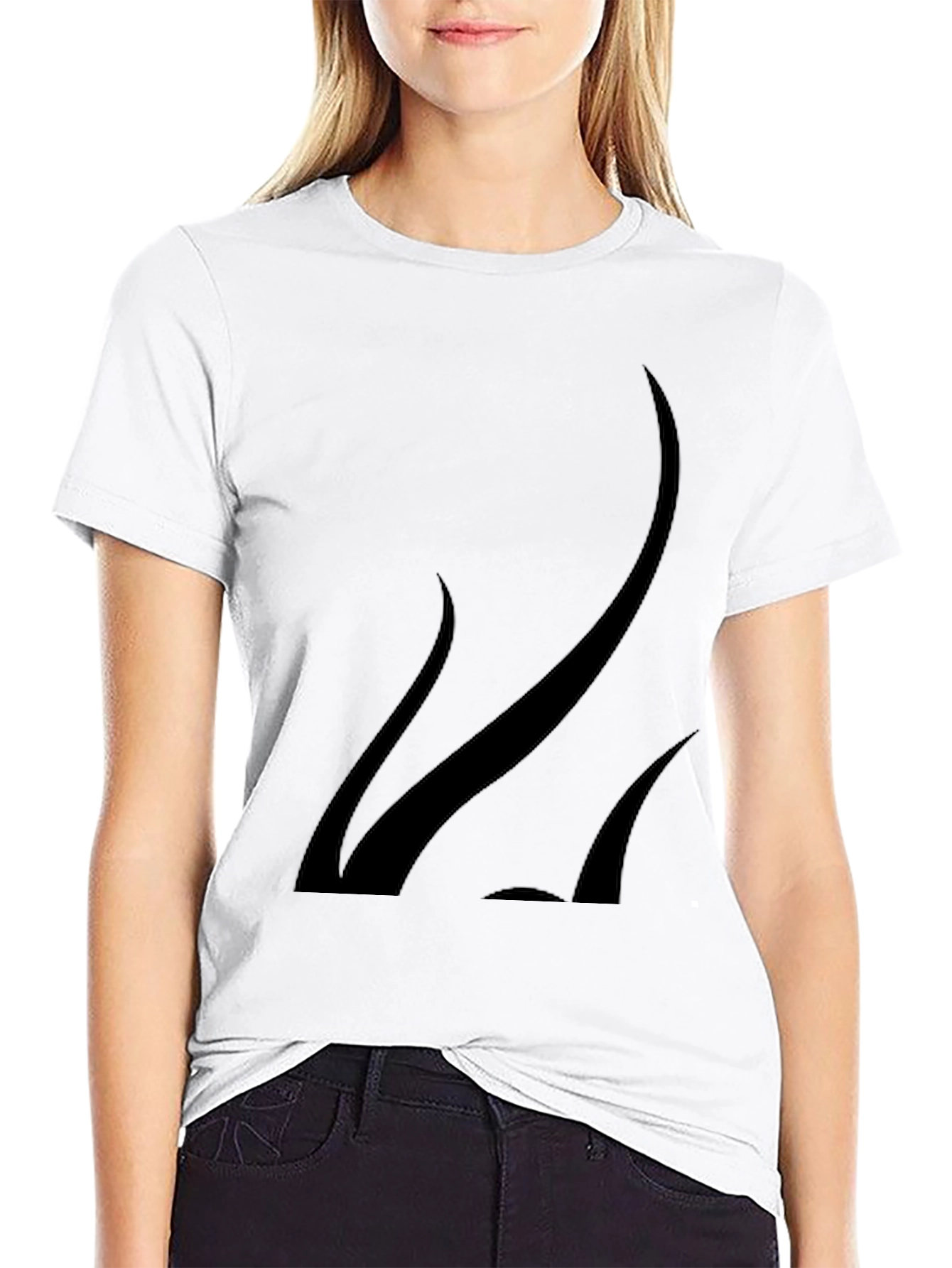 Mens Black Graphic Tee - Modern Abstract Design
