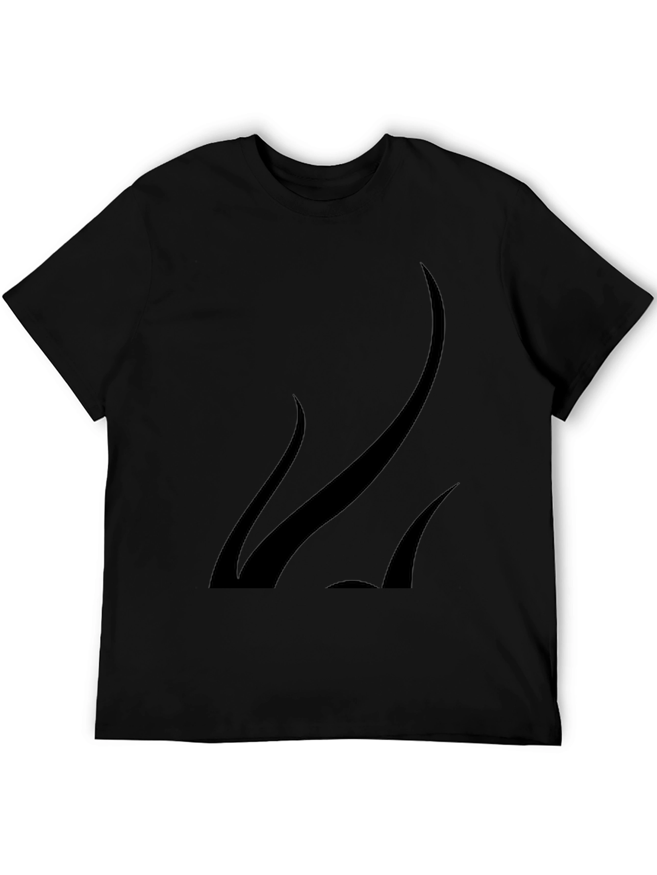 Mens Black Graphic Tee - Modern Abstract Design