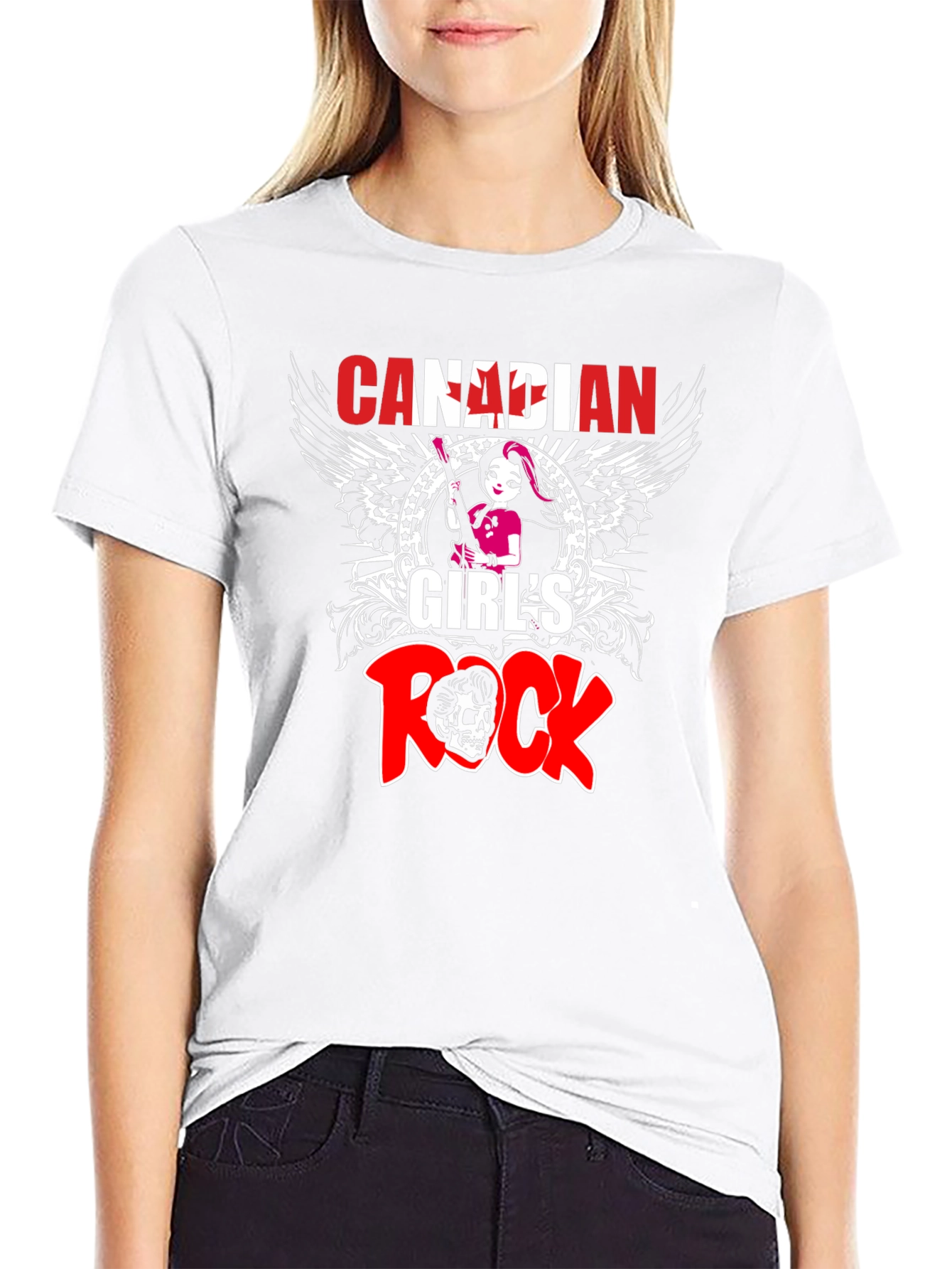 Canadian Girls Rock T-Shirt - Black Crew Neck
