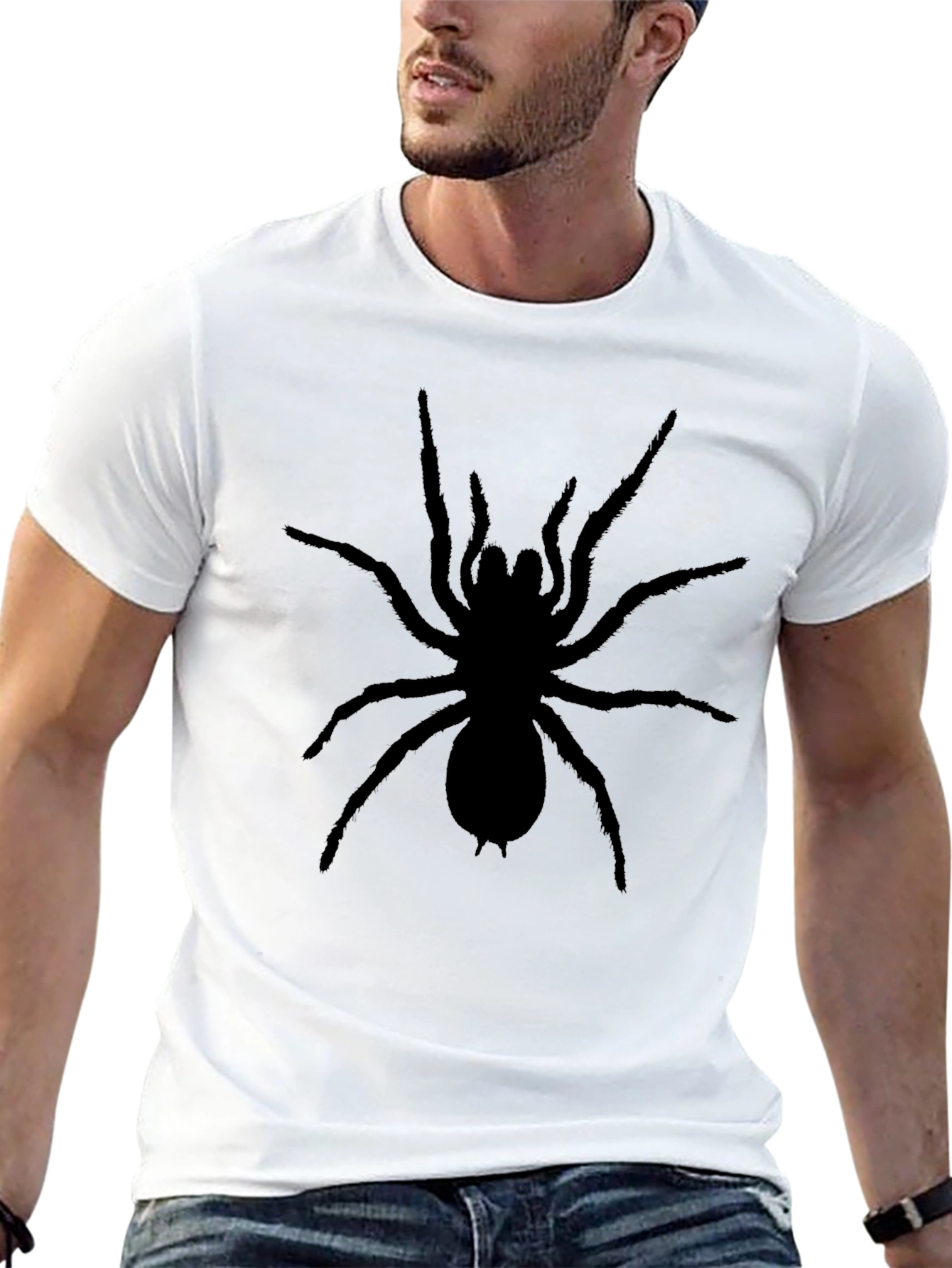 Mens Black Spider Graphic Tee - Creepy Cool!