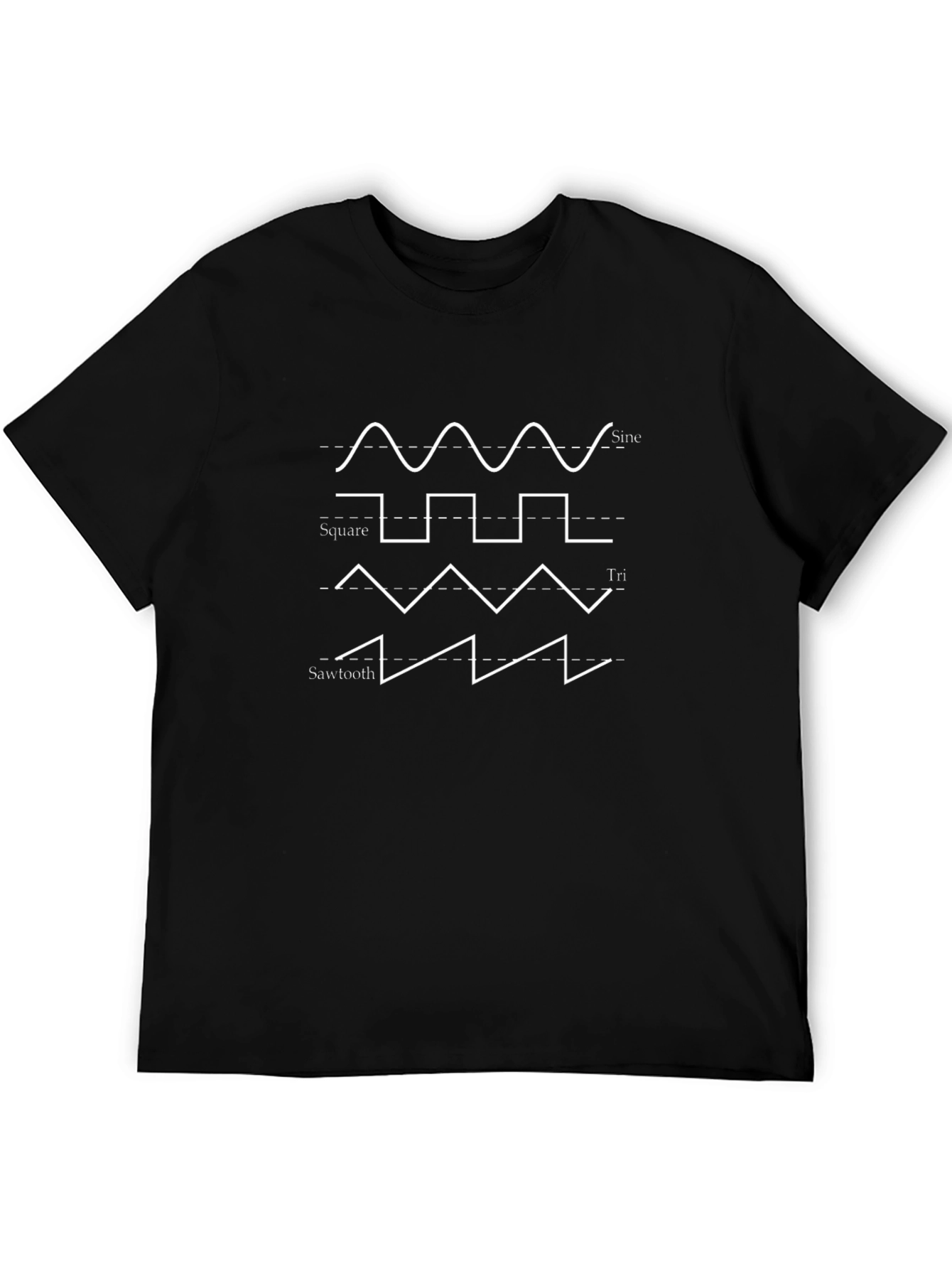 Sine Wave Graphic T-Shirt - Black
