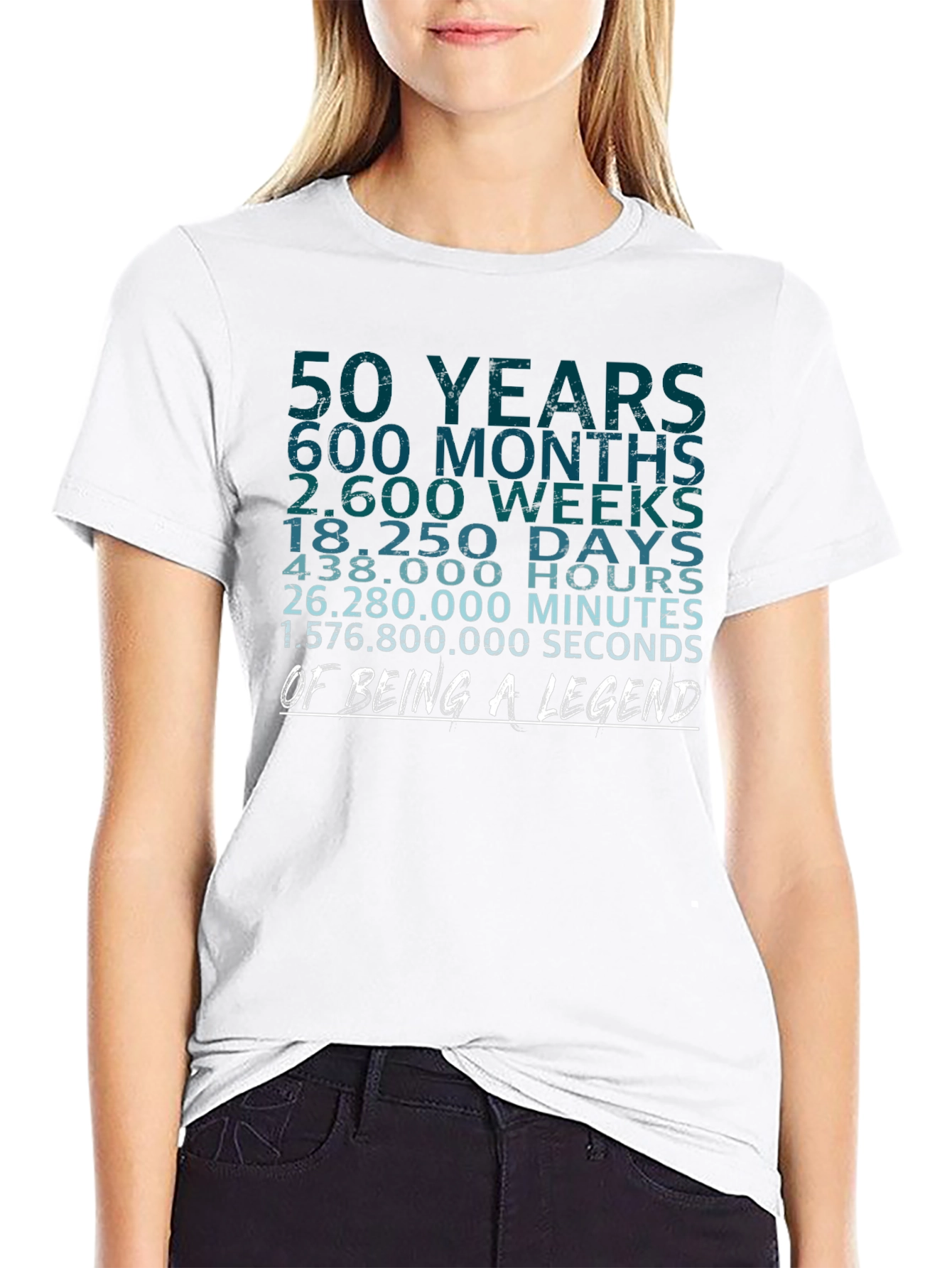 50 Years of Being A Legend Black Graphic Tee