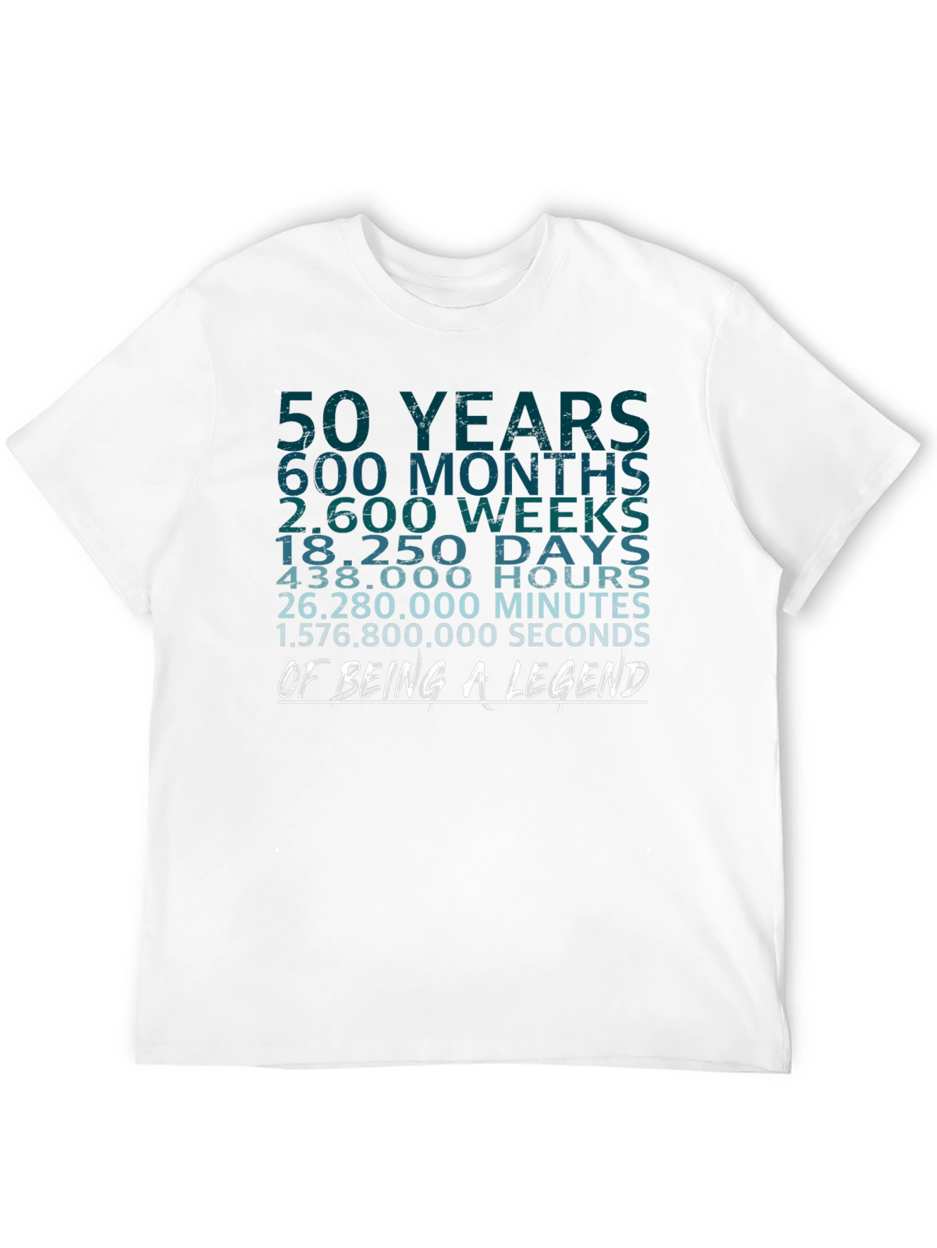 50 Years of Being A Legend Black Graphic Tee