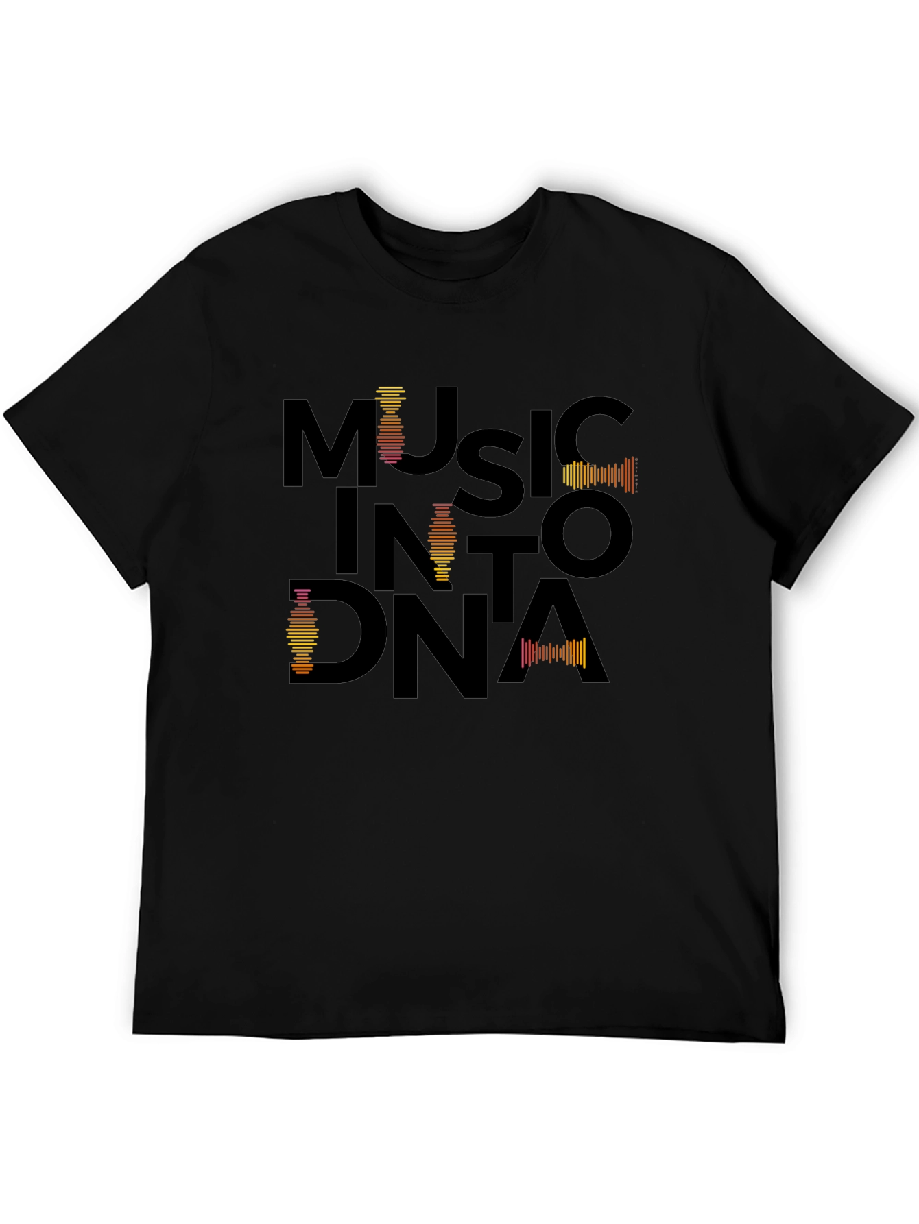 Music Into DNA Black Graphic Tee