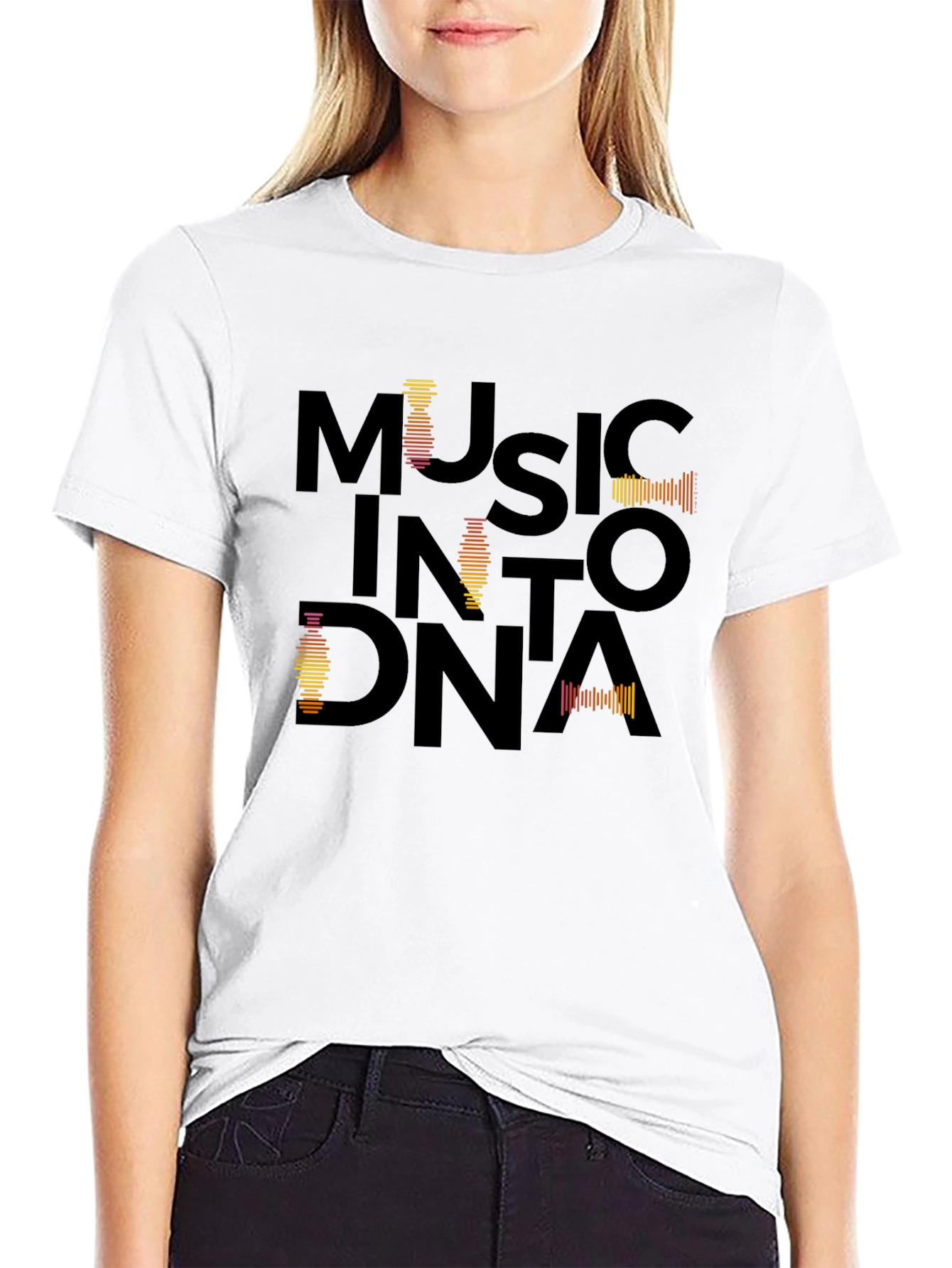 Music Into DNA Black Graphic Tee