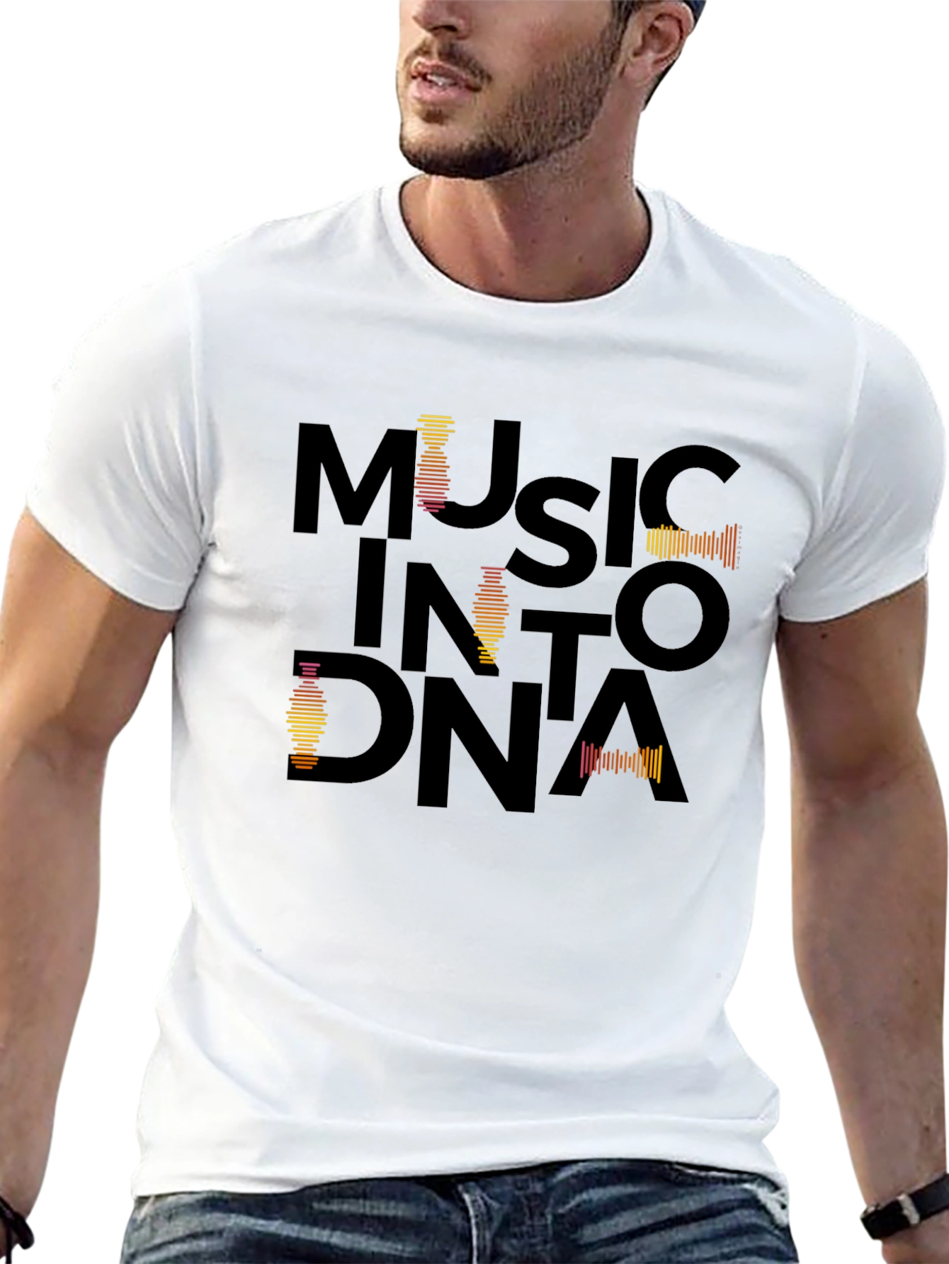 Music Into DNA Black Graphic Tee