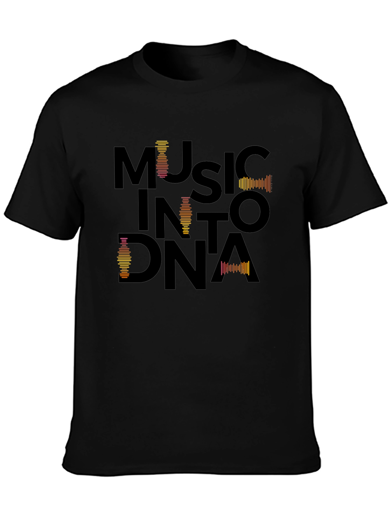 Music Into DNA Black Graphic Tee