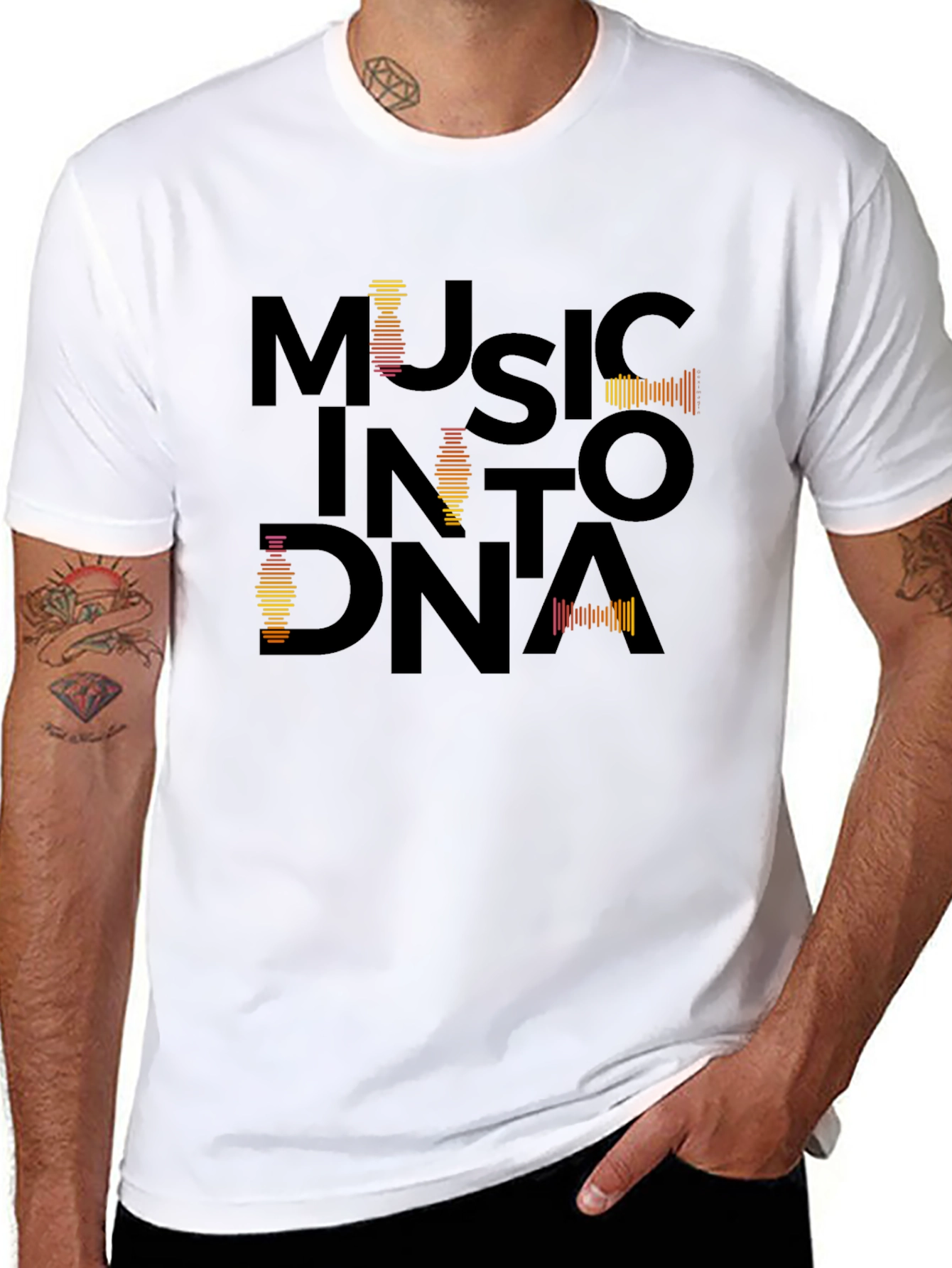 Music Into DNA Black Graphic Tee