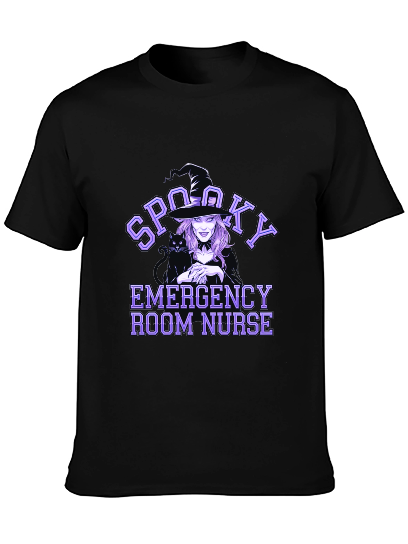 Spooky Emergency Room Nurse Black T-Shirt