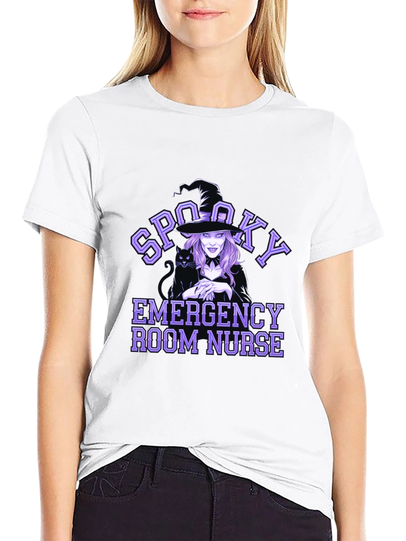 Spooky Emergency Room Nurse Black T-Shirt