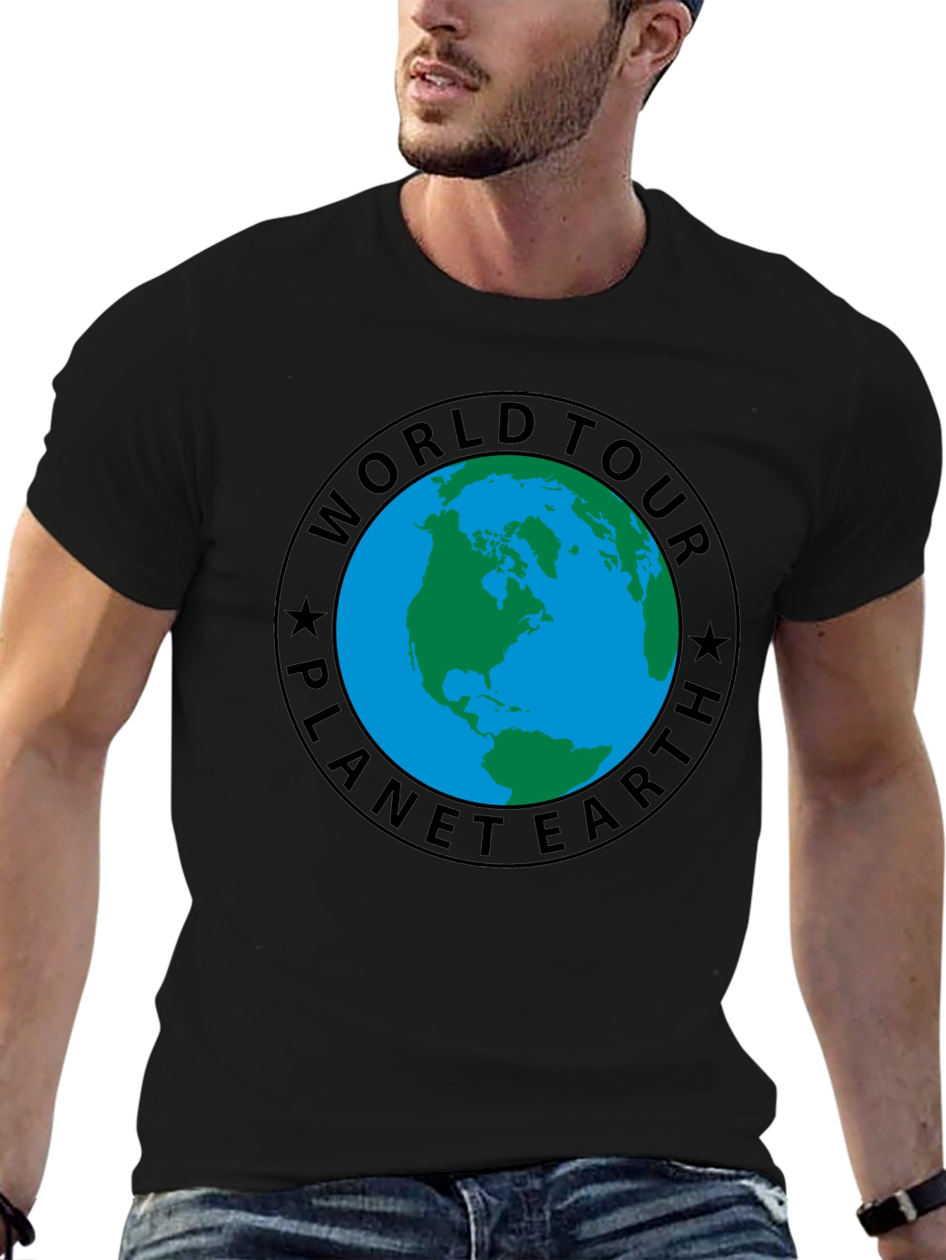 Planet Earth World Tour Black T-Shirt