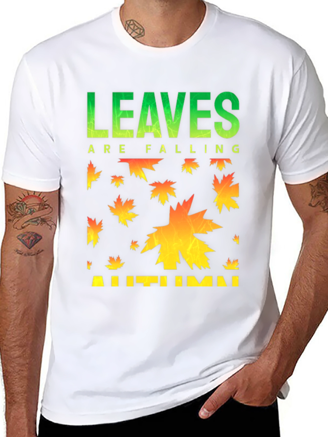 Autumn Leaves Falling Graphic T-Shirt