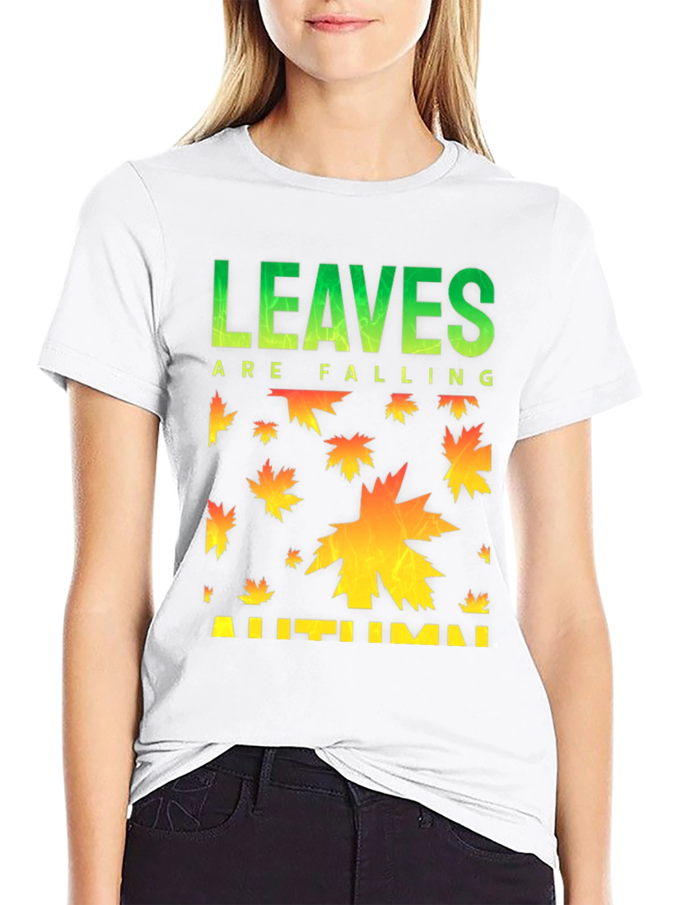 Autumn Leaves Falling Graphic T-Shirt