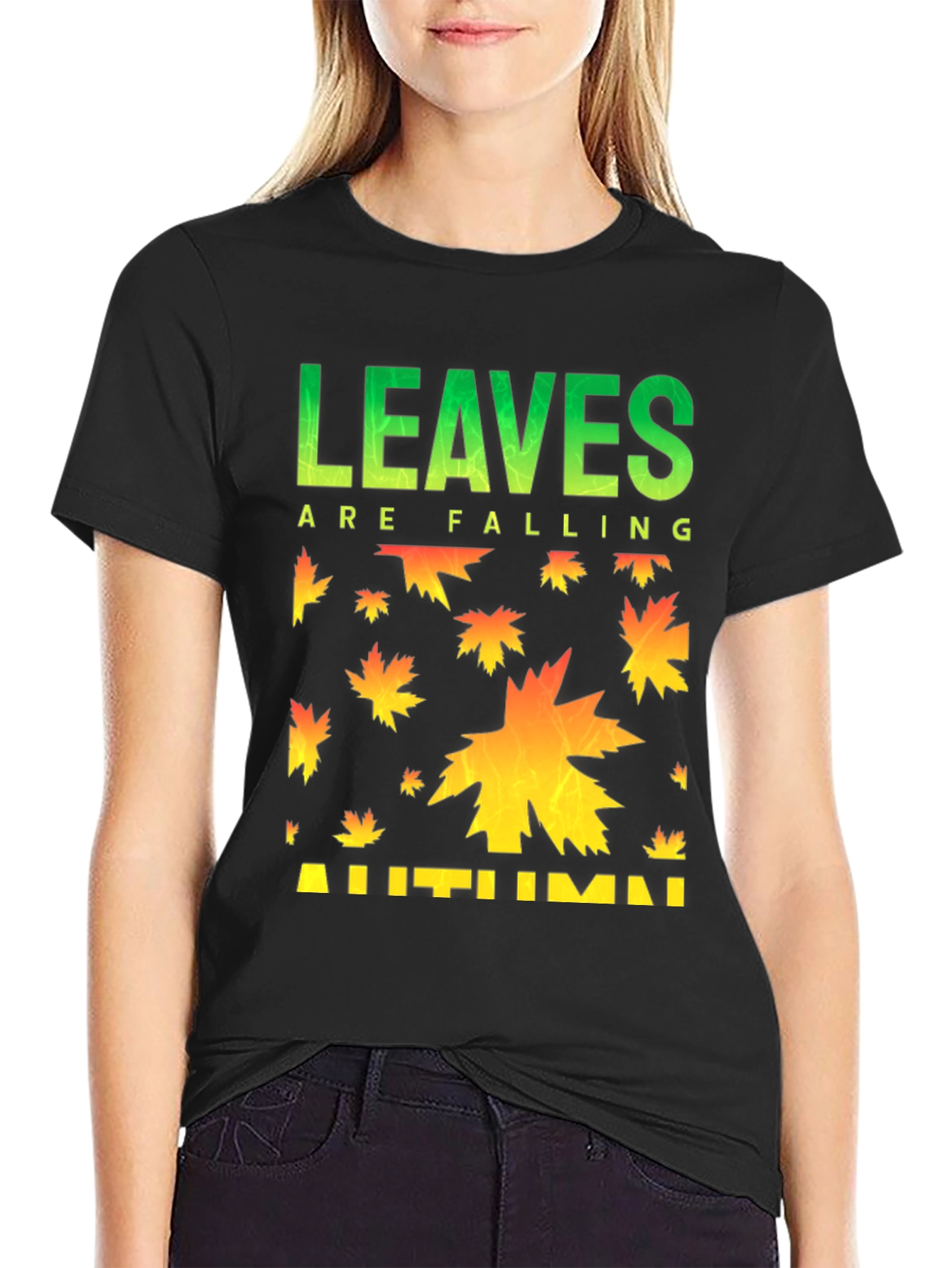 Autumn Leaves Falling Graphic T-Shirt