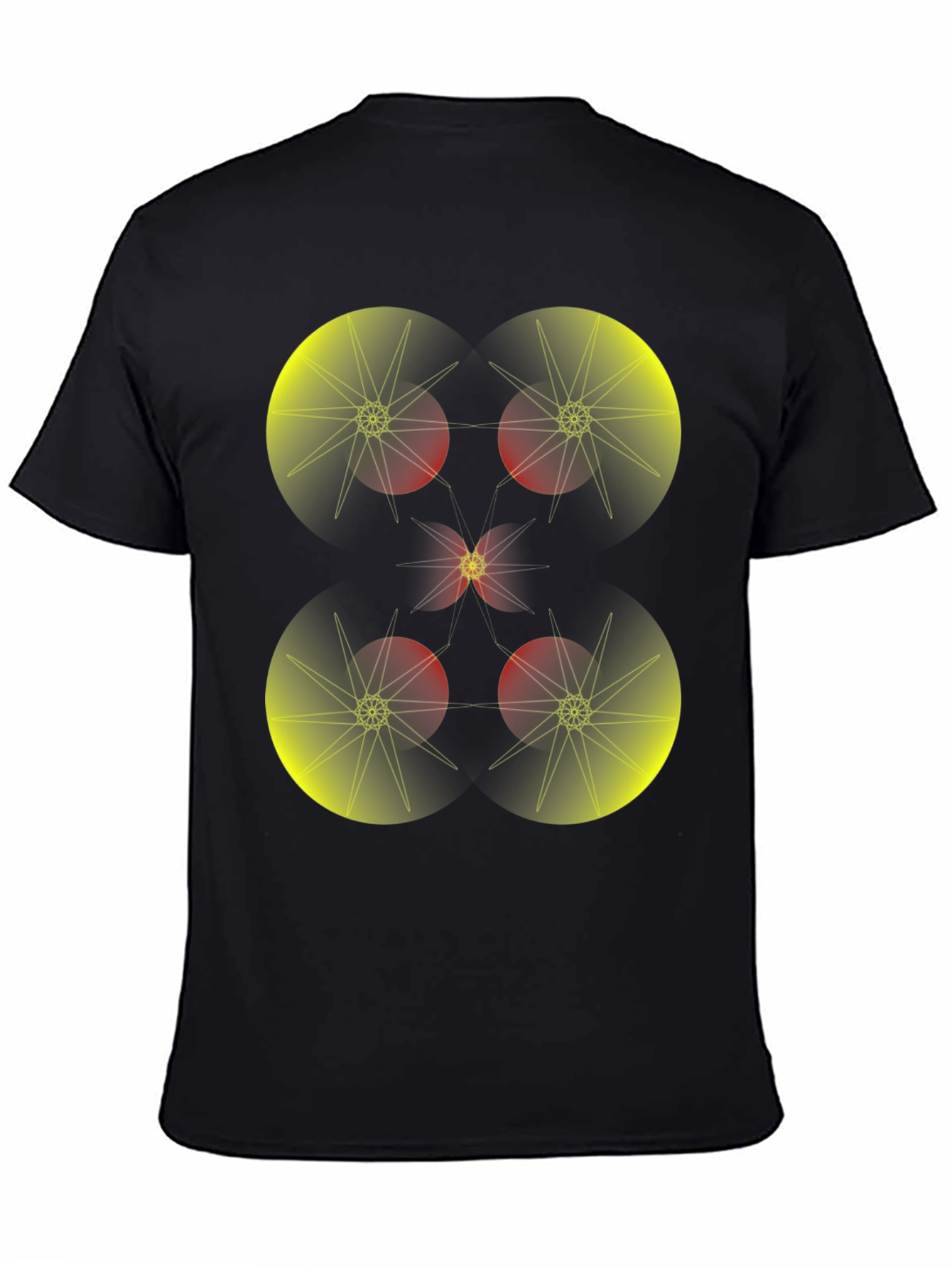 Geometric Starburst Graphic Tee - Black