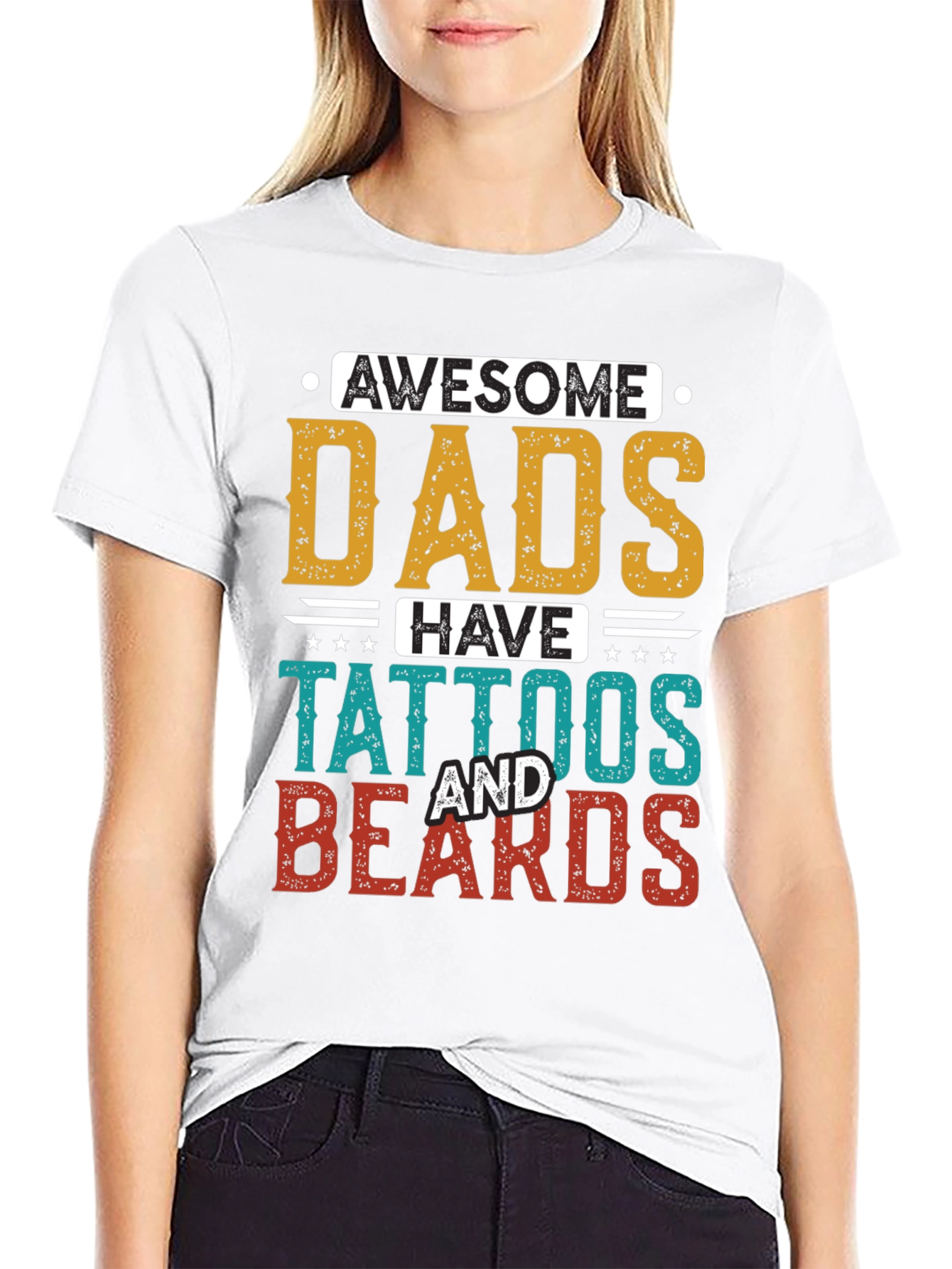 Awesome Dads Tattoos & Beards Graphic Tee