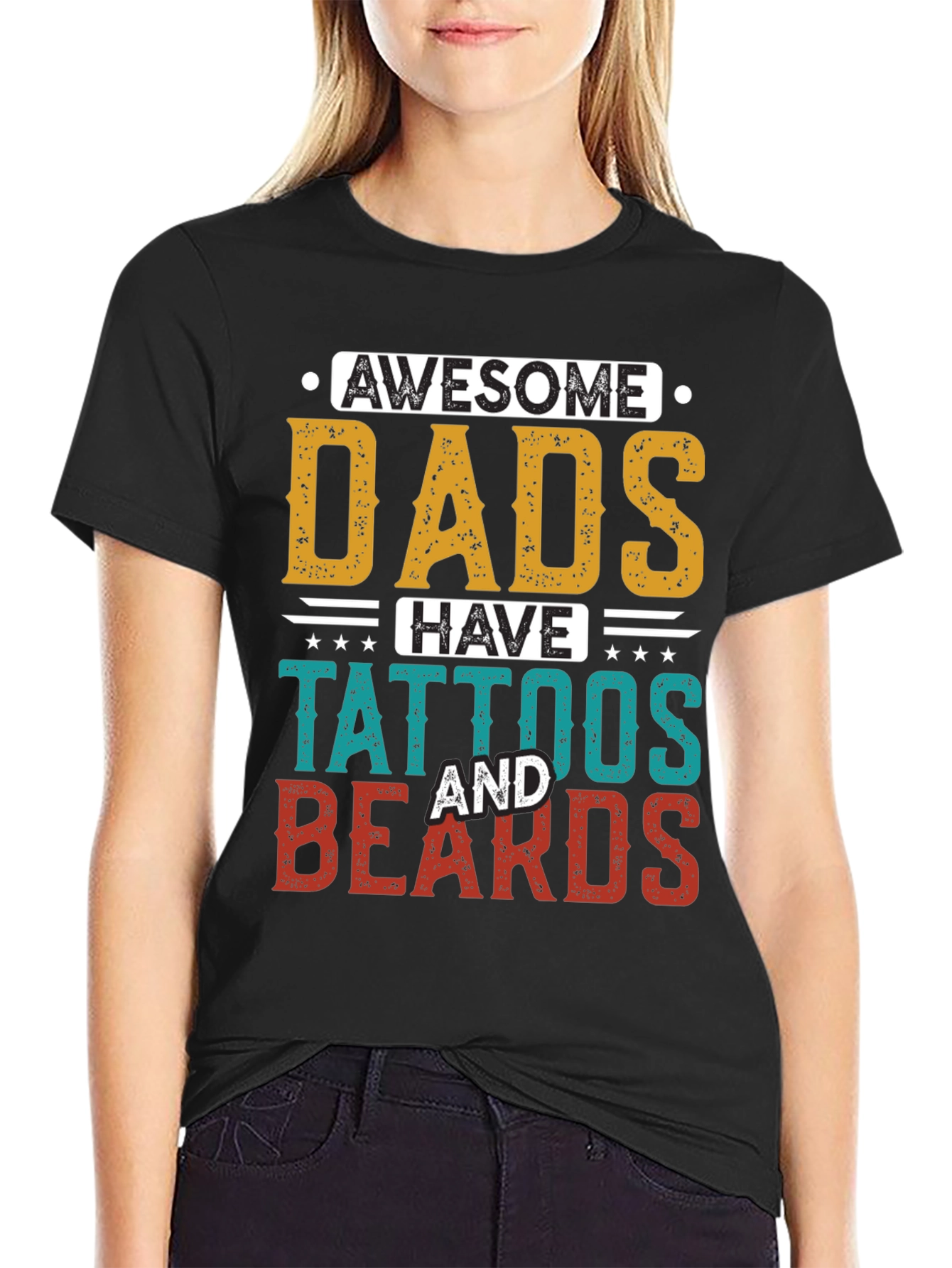 Awesome Dads Tattoos & Beards Graphic Tee