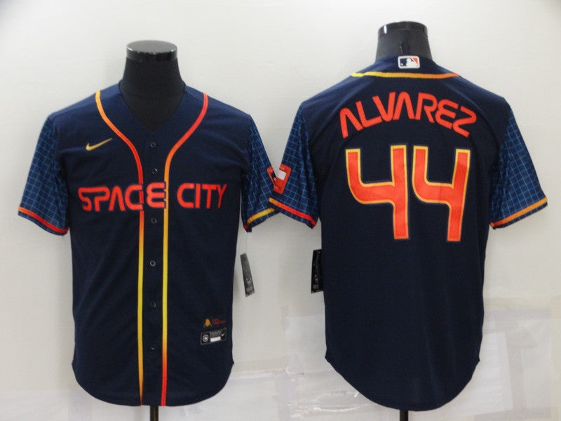 Men's Houston Astros Yordan Alvarez #44 Navy Space City Jerseys