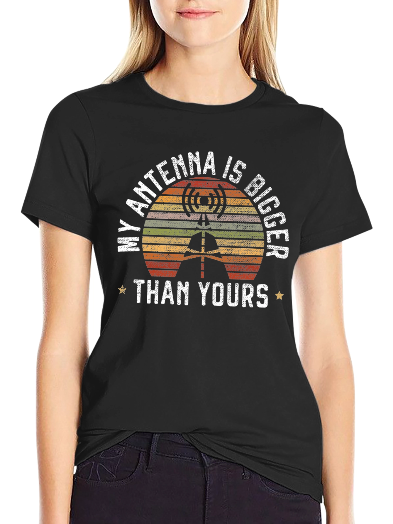 My Antenna Is Bigger T-Shirt - Black
