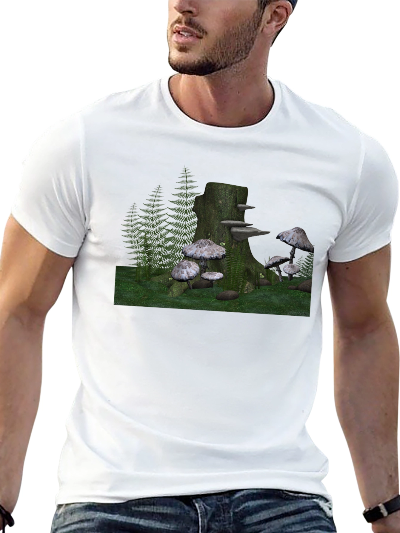 Mushroom Forest Stump Graphic Tee