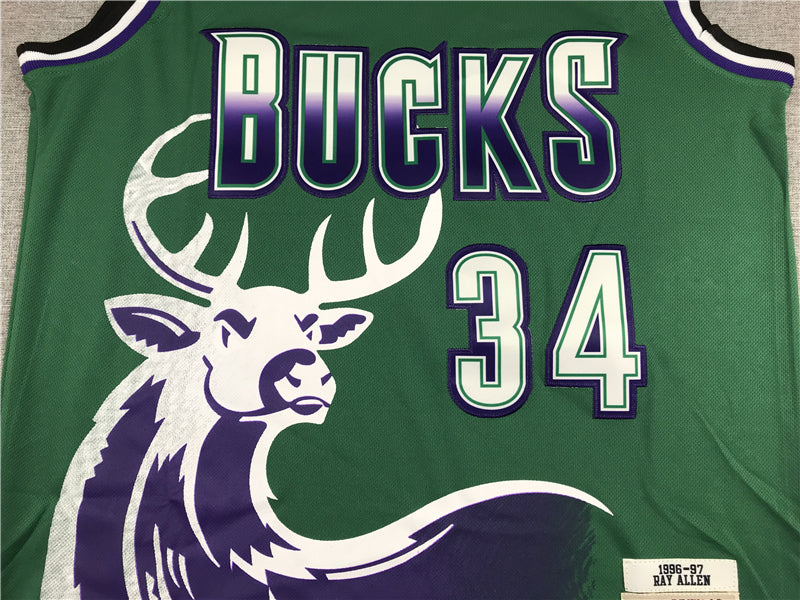 Men's Milwaukee Bucks Giannis Antetokounmpo #34 NBA Replica Player Jerseys - Retro Green