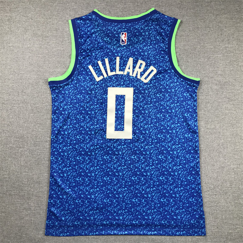 Men's Milwaukee Bucks Damian Lillard #0 Blue 2023/24 Swingman Jerseys - City Edition