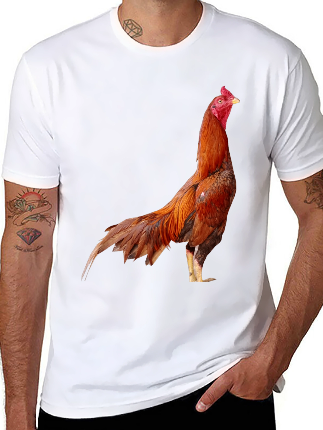 Rooster Graphic Tee - Cool Chicken T-Shirt