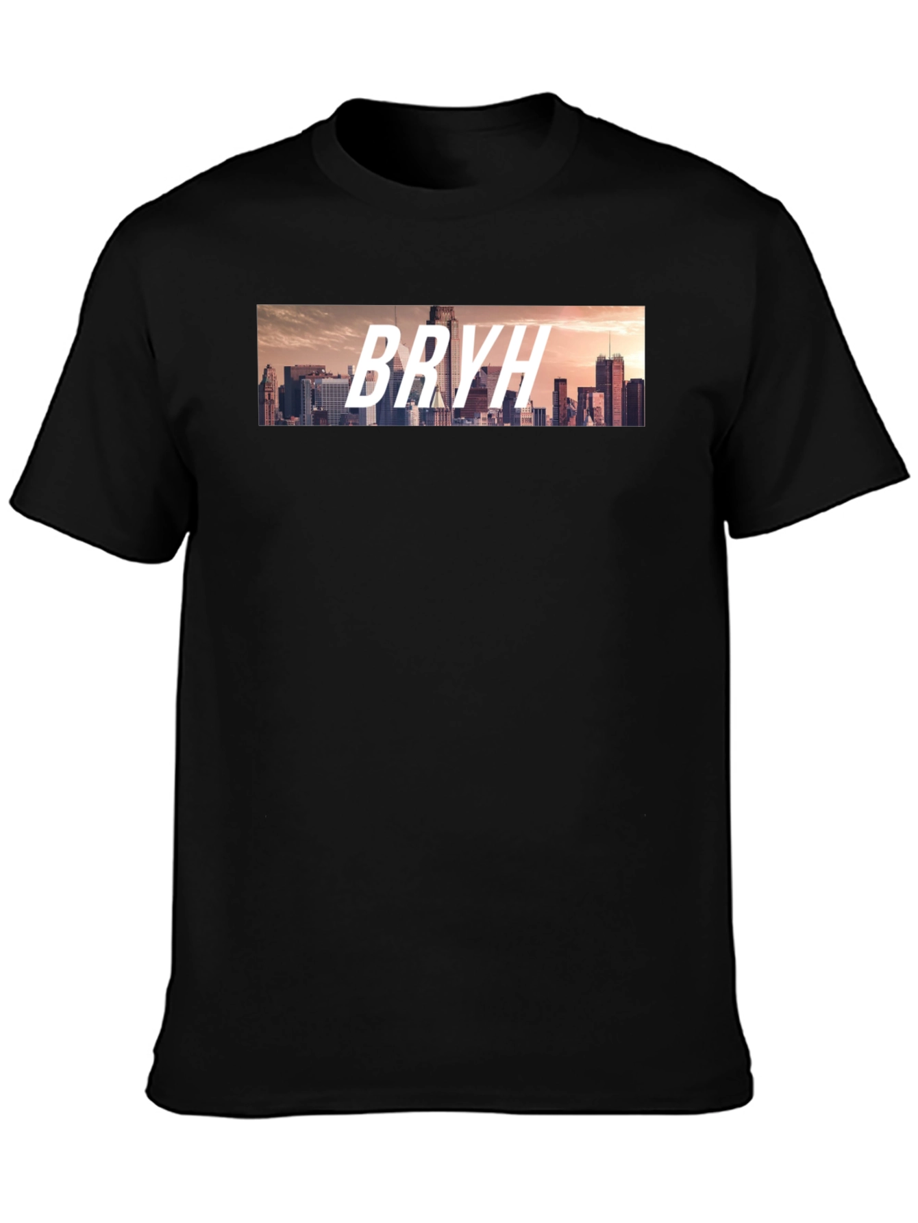 BRYH Cityscape Graphic Tee - Black Casual T-Shirt