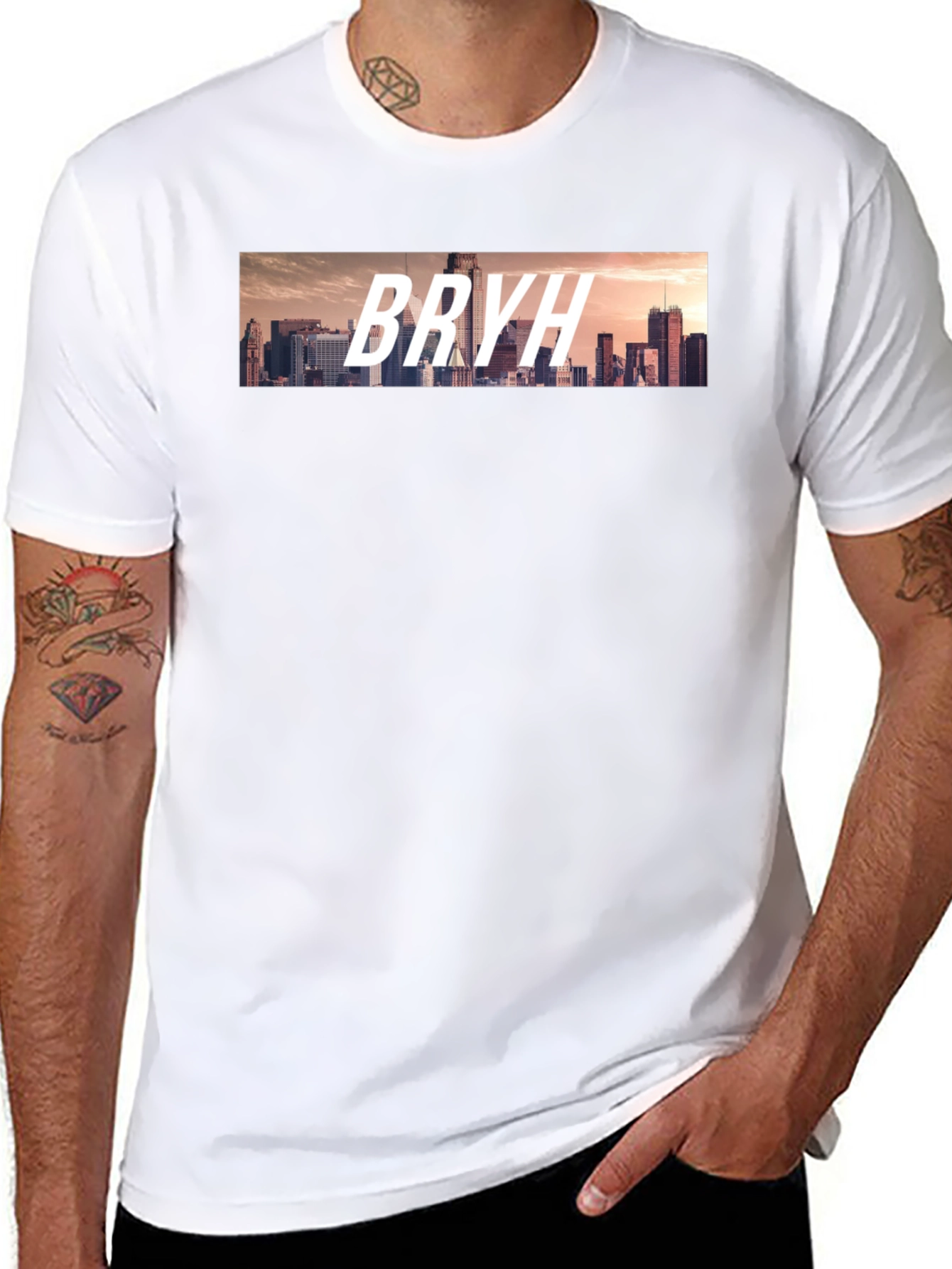 BRYH Cityscape Graphic Tee - Black Casual T-Shirt