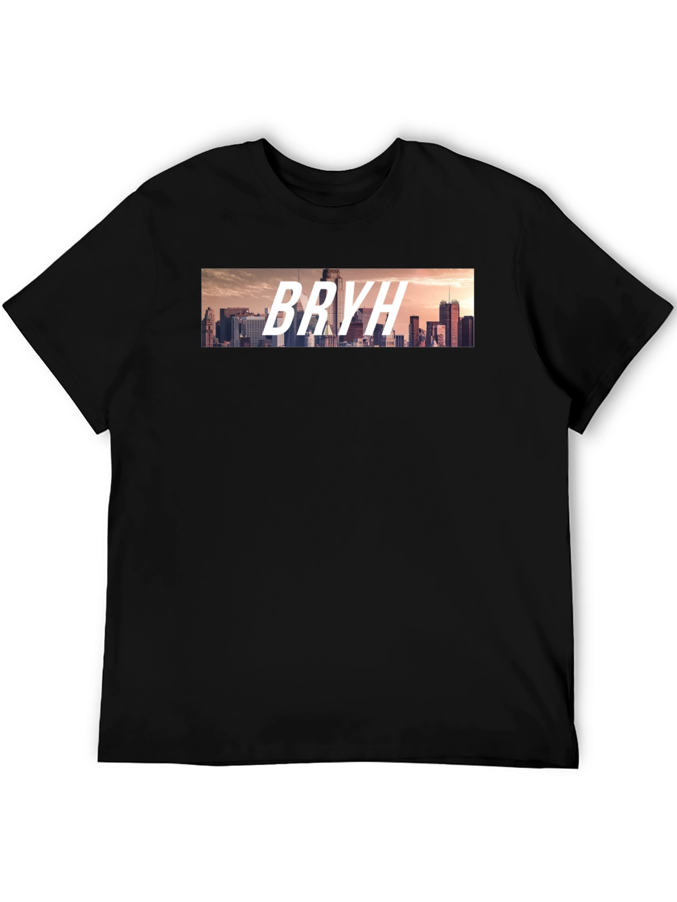 BRYH Cityscape Graphic Tee - Black Casual T-Shirt