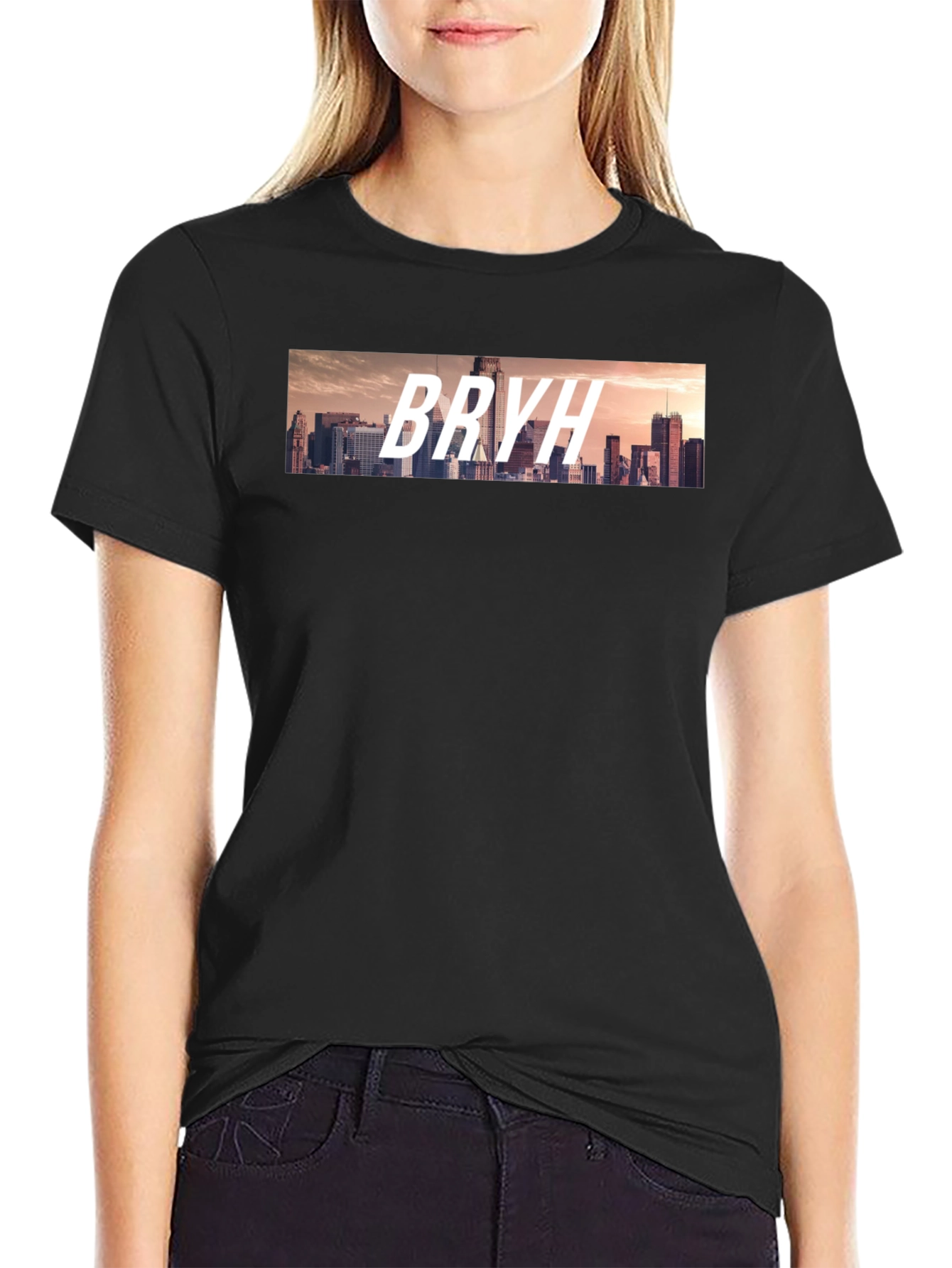 BRYH Cityscape Graphic Tee - Black Casual T-Shirt