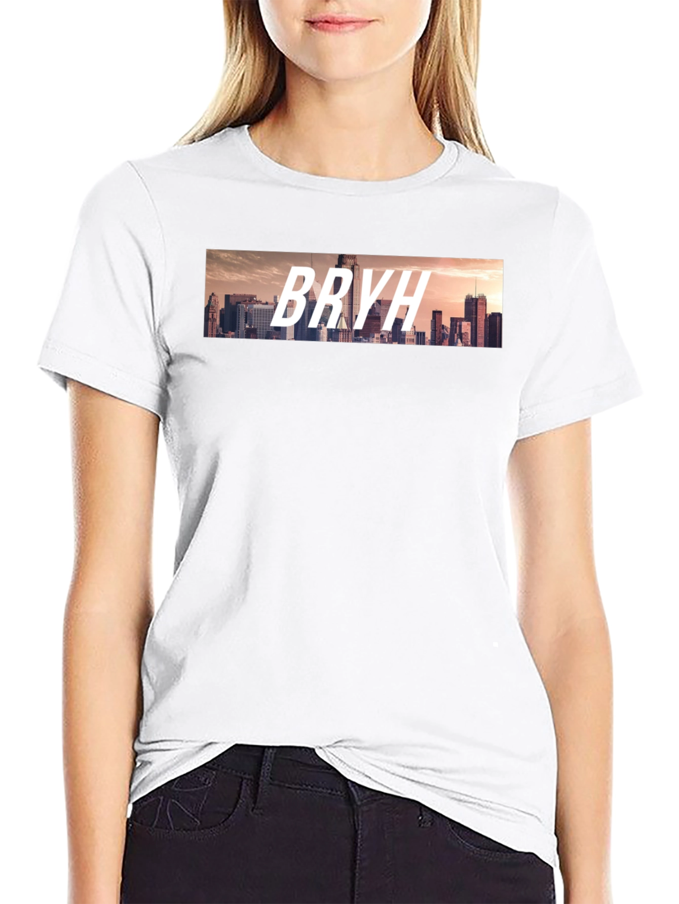 BRYH Cityscape Graphic Tee - Black Casual T-Shirt