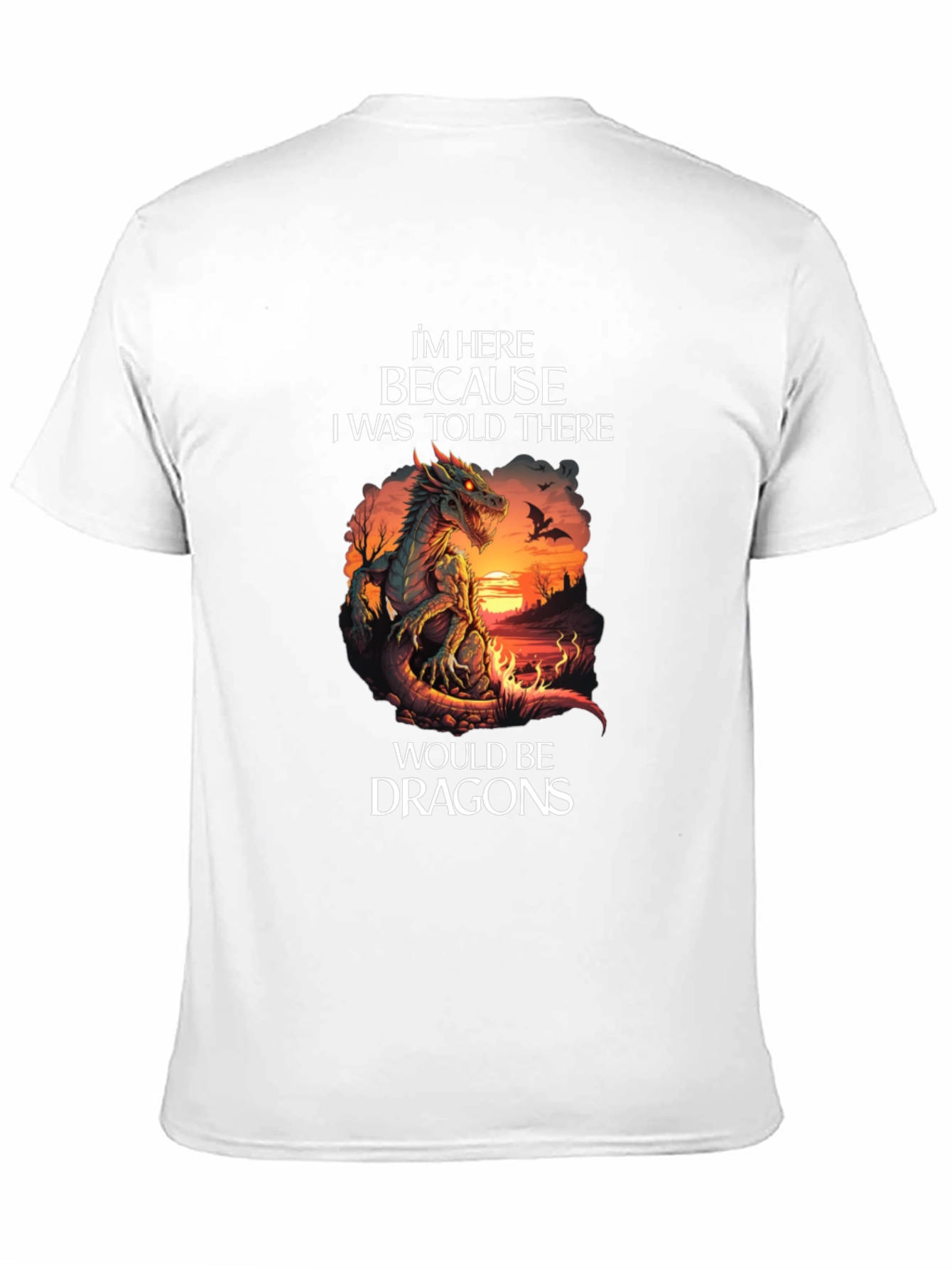 Dragon T-Shirt: Im Here Because Dragons Graphic Tee
