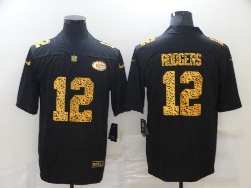 Men's Green Bay Packers #12 Aaron Rodgers Black Player Jerseys